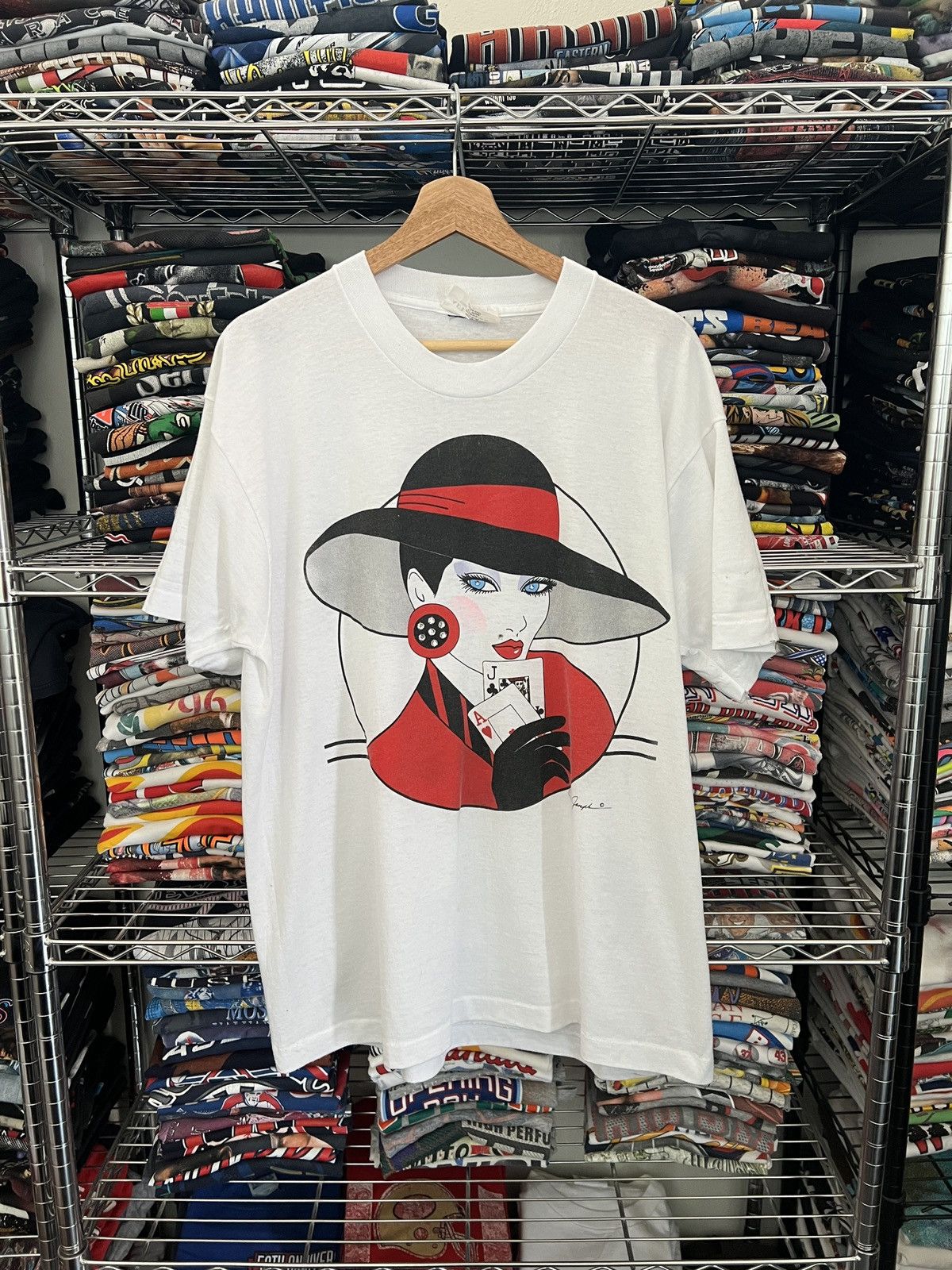 Arts & Science 80s Carol Joseph Casino Lady Single Stitch Art Attack Tee Size US L / EU 52-54 / 3 - 1 Thumbnail
