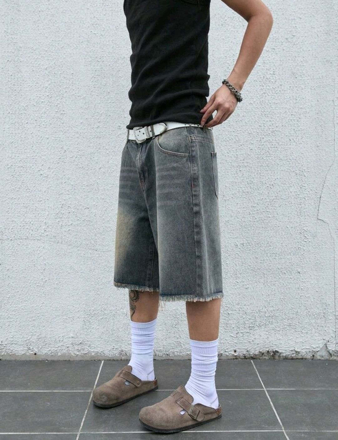 Japanese Brand × Jean Distressed Faded Frayed Streetwear Y2K Jorts Size US 33 - 4 Thumbnail