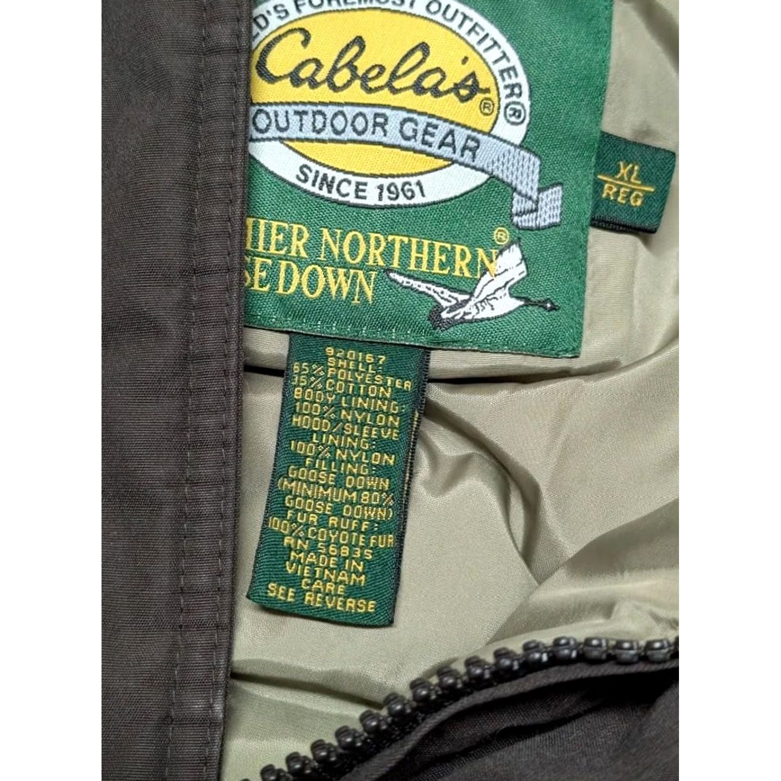 Vintage VINTAGE Cabela's parka coat GOOSE DOWN coyote fur trim XL brown ARCTIC coat Men's Size US XL / EU 56 / 4 - 4 Thumbnail