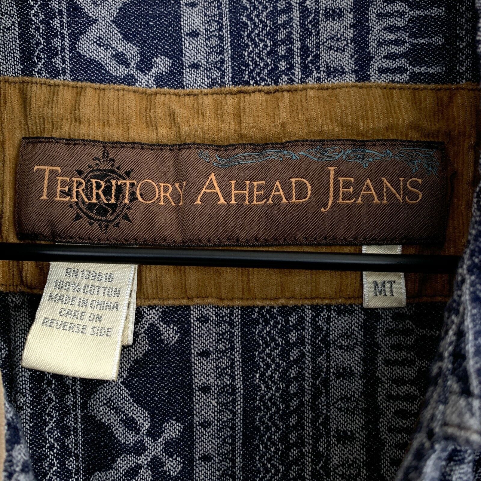The Territory Ahead The Territory Ahead Aztec Jacquard Shirt Blue Mens M Tall MT Size US M / EU 48-50 / 2 - 7 Thumbnail