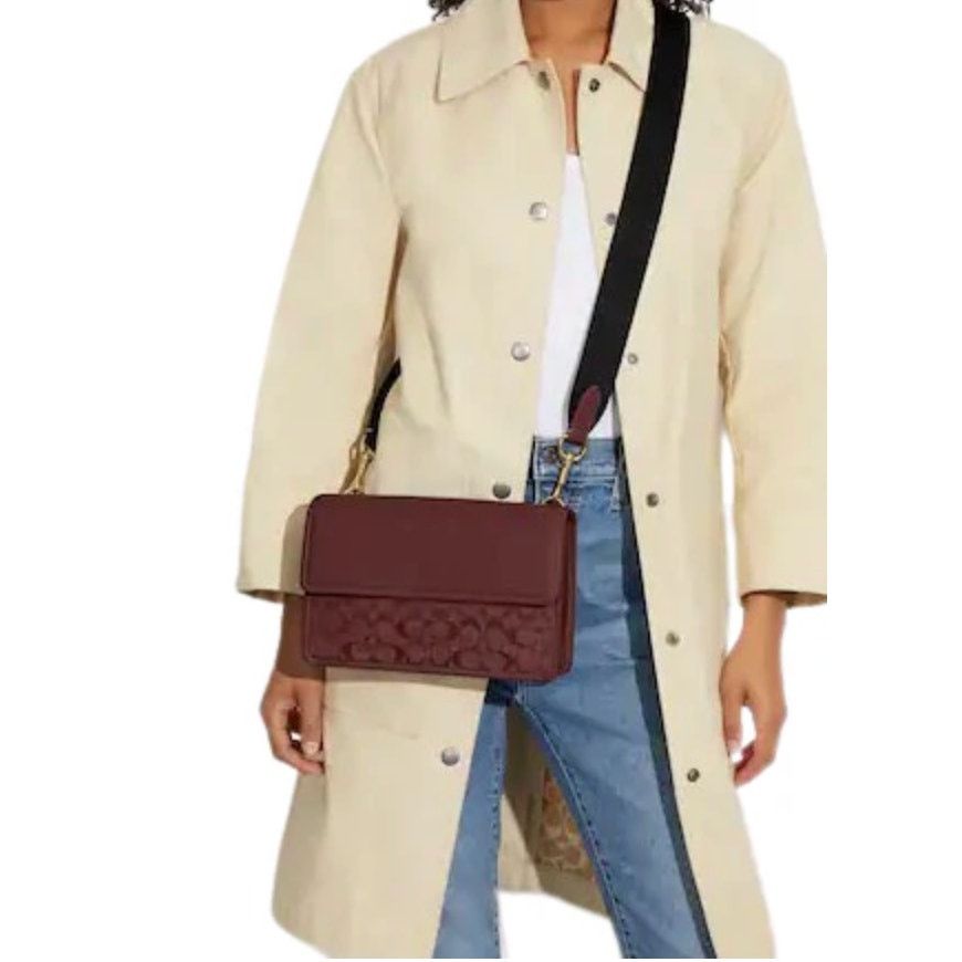 Coach Coach NWT Turner Flap Crossbody - Wine Signature, MSRP $350 Size ONE SIZE - 10 Thumbnail
