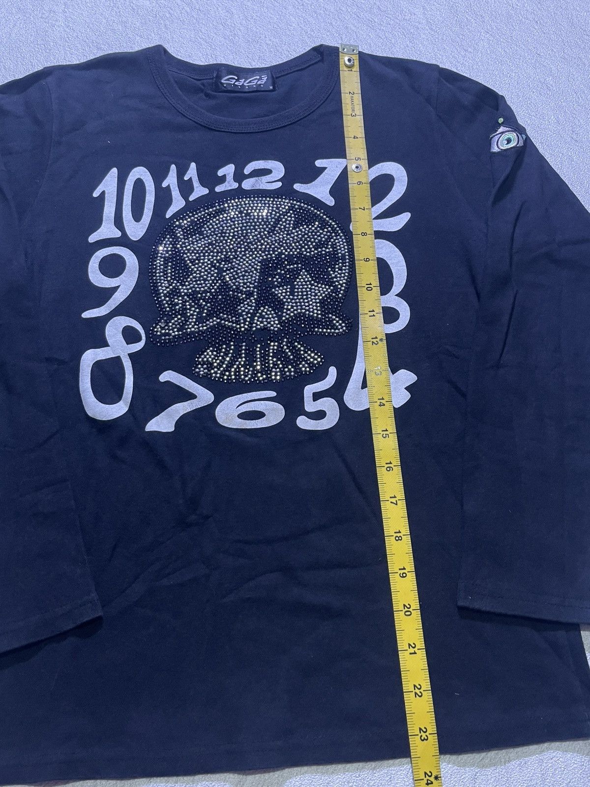 Japanese Brand Y2K GAGA long sleeve tshirt big skull motif gliter Size US M / EU 48-50 / 2 - 8 Thumbnail