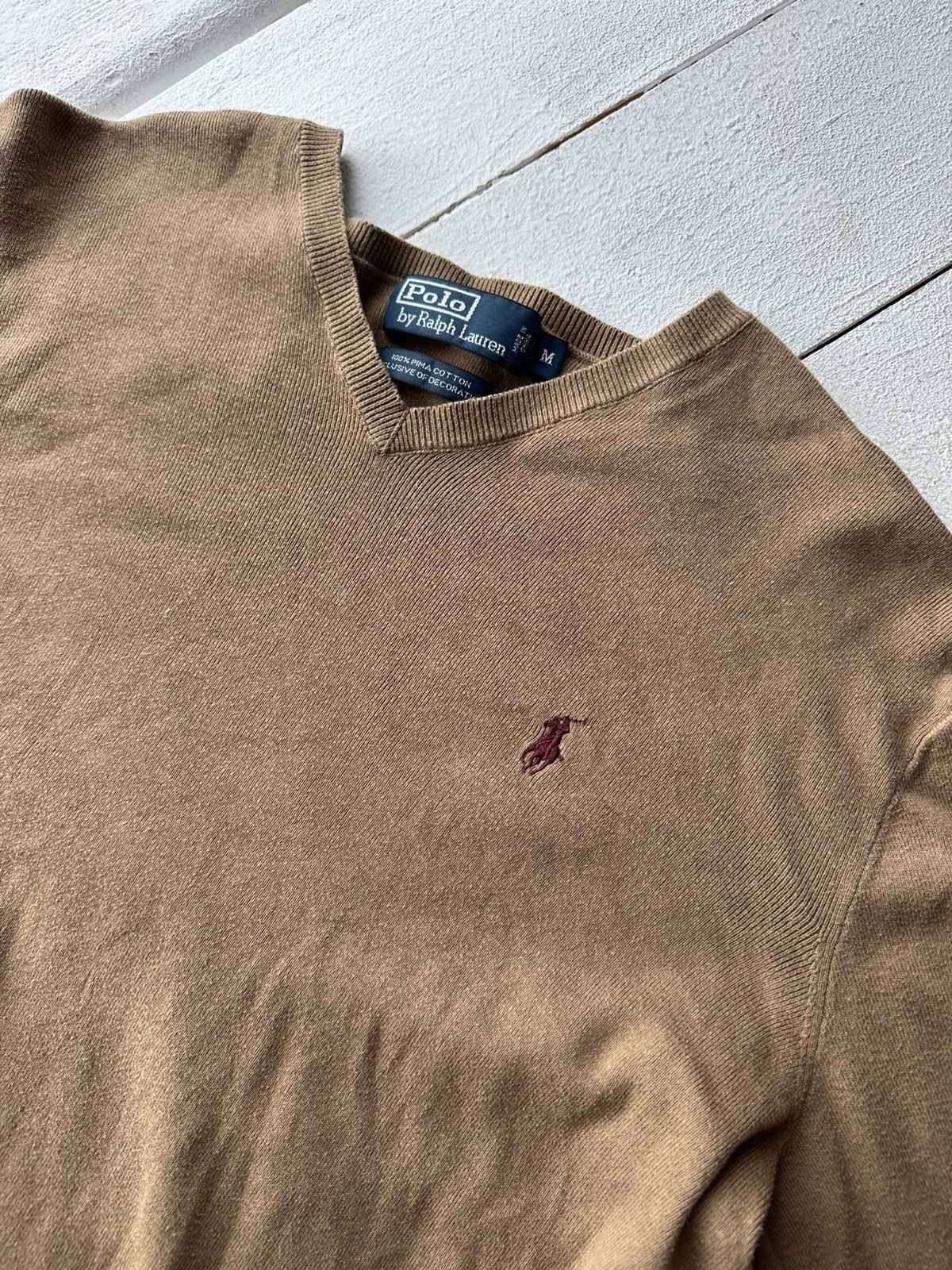 Ralph Lauren 🚨RALPH LAUREN POLO SWEATER BROWN LOGO CREAM LUXURY Size US M / EU 48-50 / 2 - 4 Thumbnail