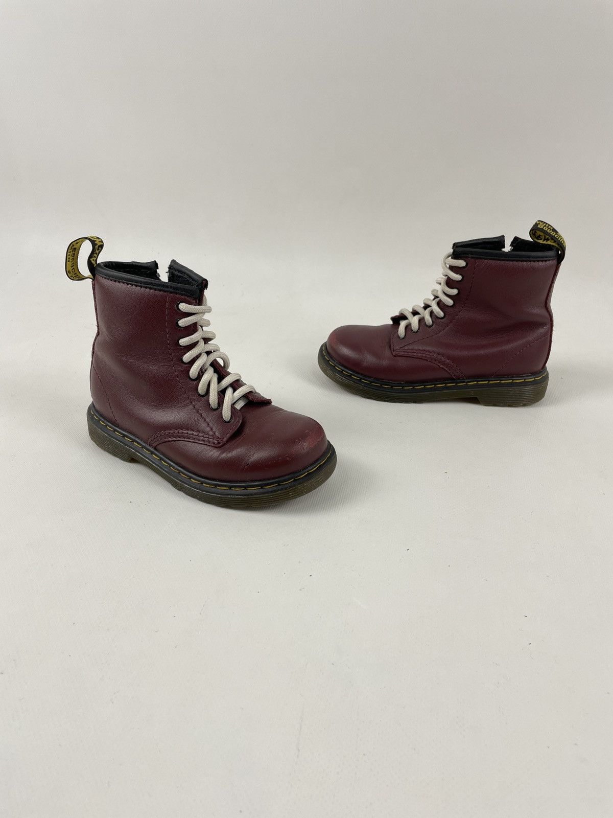 Children of the discordance × Dr. Martens × Red Wing Unisex DR.MARTENS Brooklee 1460 Leather Cherry Zip High-Top Boots Kids UK9 US 10 Size US 4 / IT 34 - 2 Thumbnail