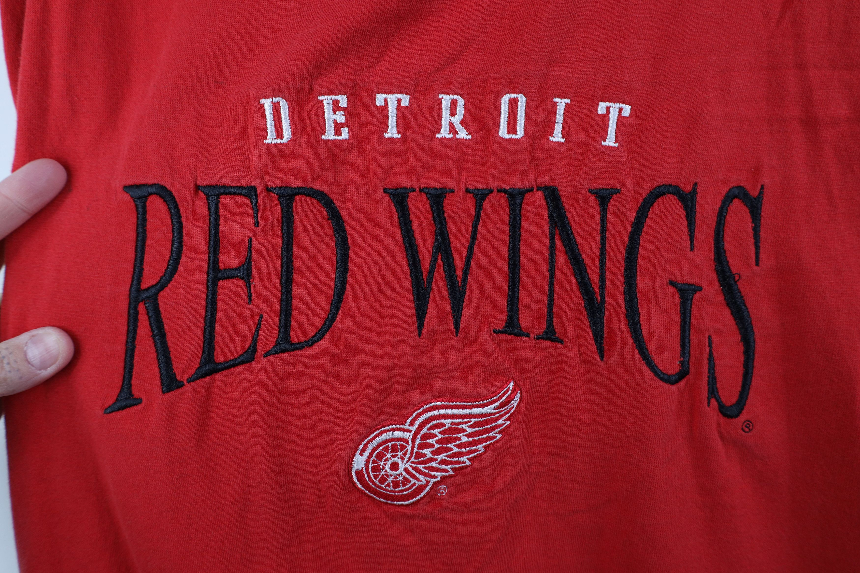 Vintage Vintage 90s Spell Detroit Red Wings Hockey T-Shirt Cotton Size US XL / EU 56 / 4 - 4 Thumbnail