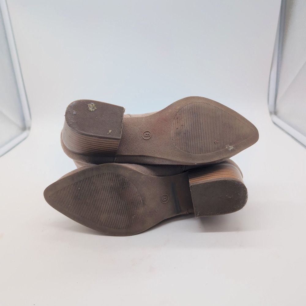 Lulus Lulu's Elegant Sz 6 Tan Fabric Suede Boots Booties Size US 6 / IT 36 - 7 Thumbnail