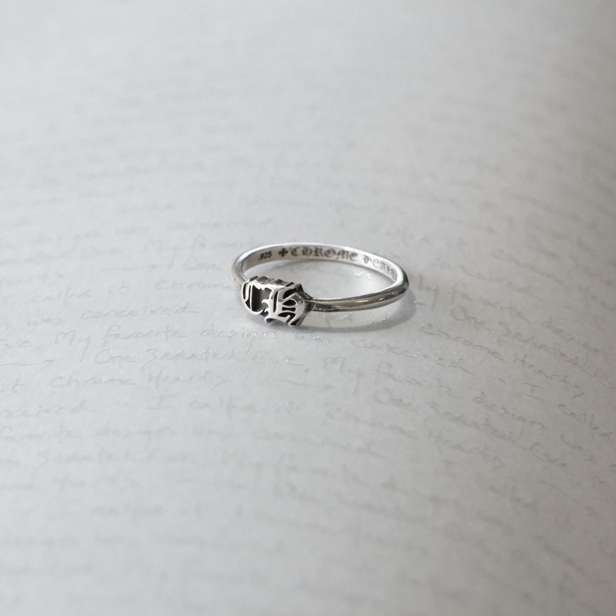 image of Chrome Hearts Chrome Hearts Bubblegum Ch Ring in Silver, Men's