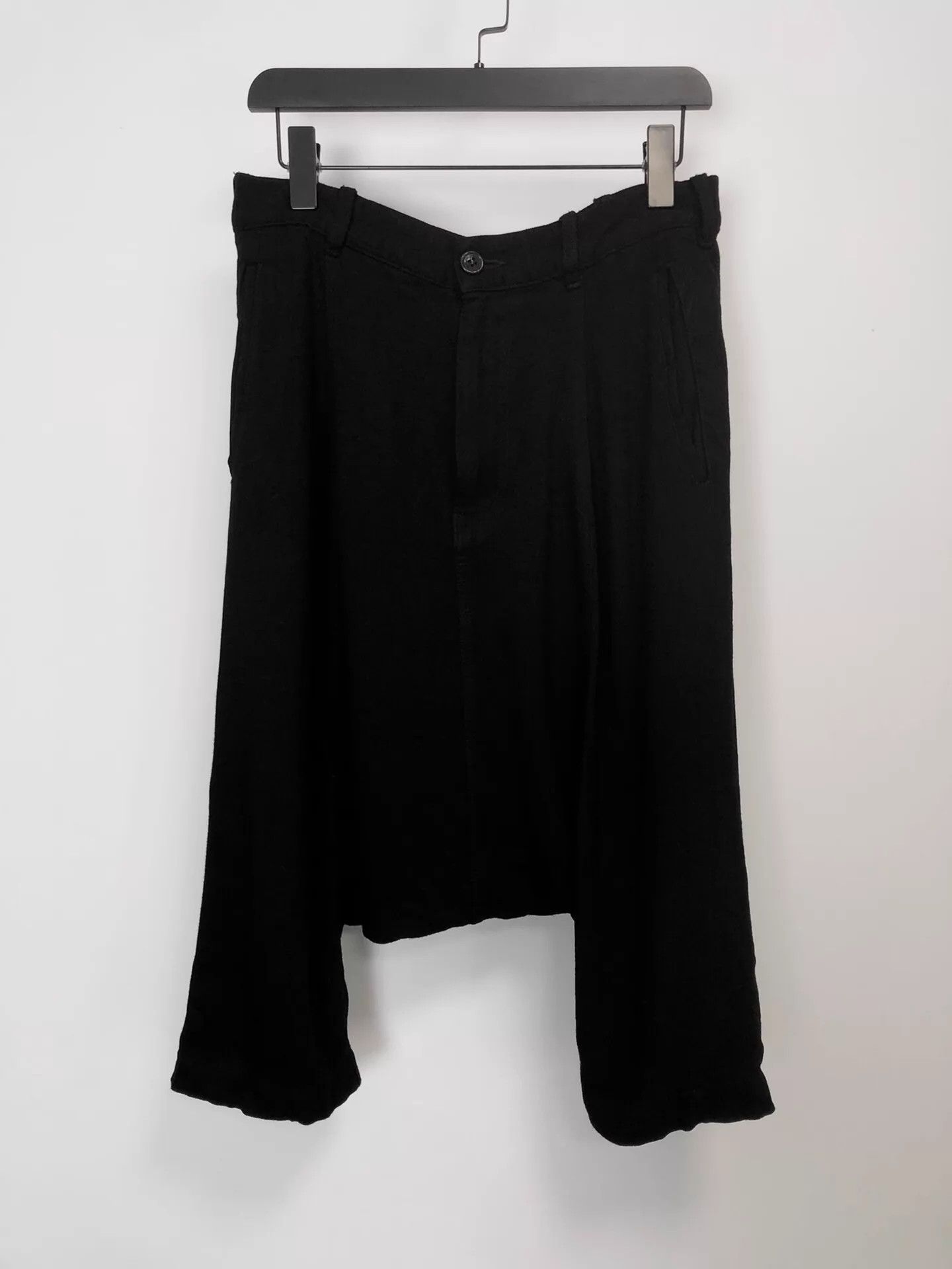 Comme des Garcons CDG 08SS Black Rayon Dropped Crotch Pants High Drape Size US 32 / EU 48 - 1 Thumbnail