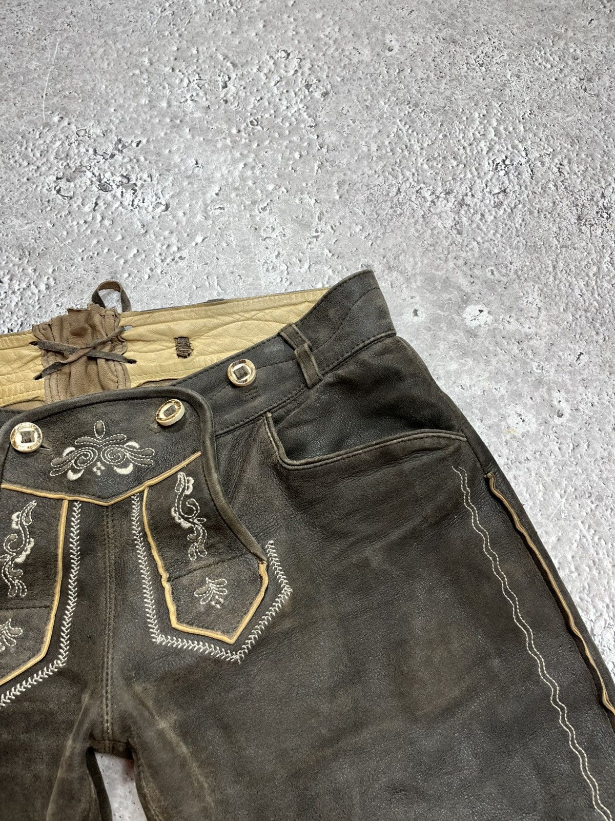 Leather Vintage Country Maddox Lederhosen Leather Shorts Bavarian 40 Size US 32 / EU 48 - 4 Thumbnail