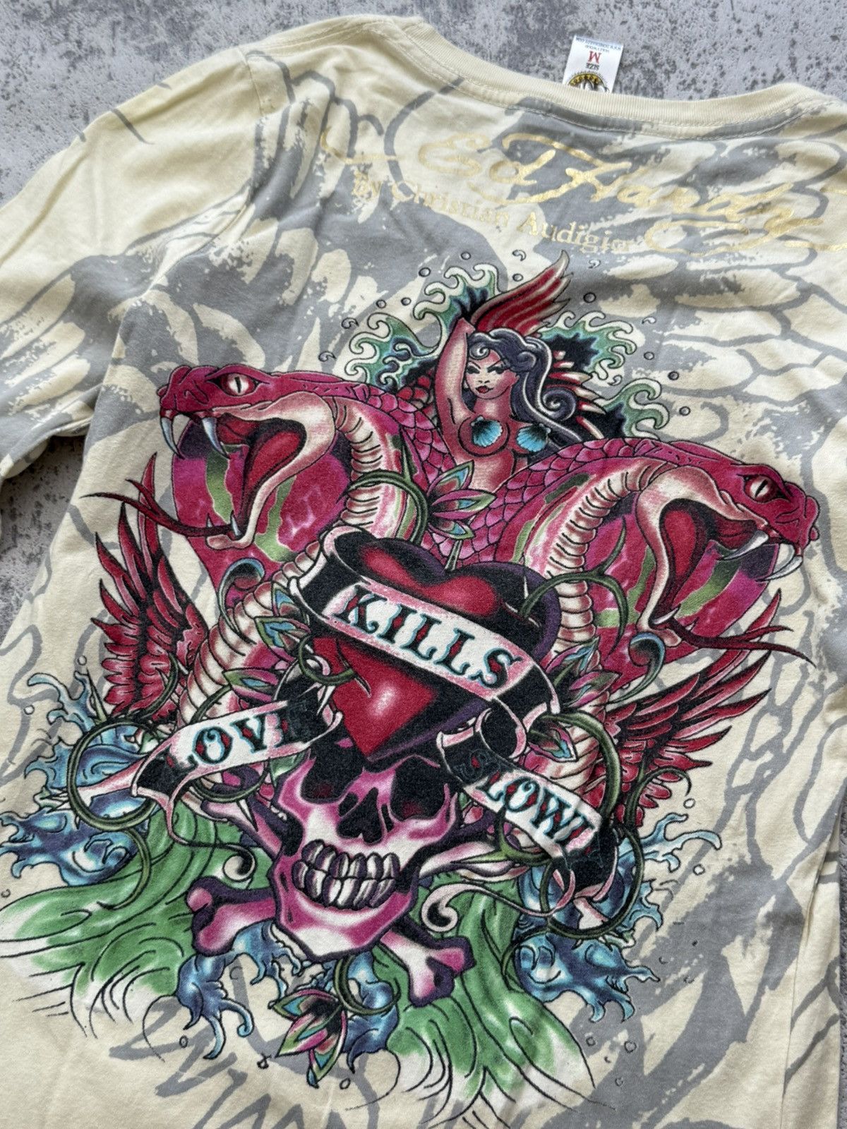 Ed Hardy Crazy Ed Hardy Y2K Overprint Long Sleeve Made in USA Size M / US 6-8 / IT 42-44 - 3 Thumbnail