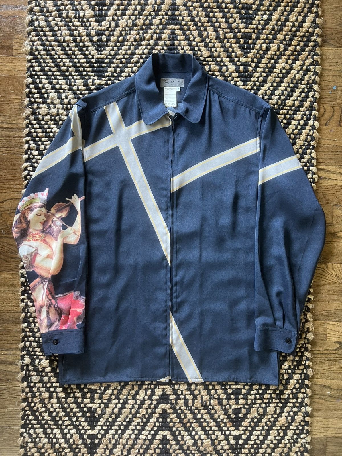Yohji Yamamoto Yohji Yamamoto Pour Homme AW01 Navy Concertina Zip Up Shirt Size US L / EU 52-54 / 3 - 1 Thumbnail