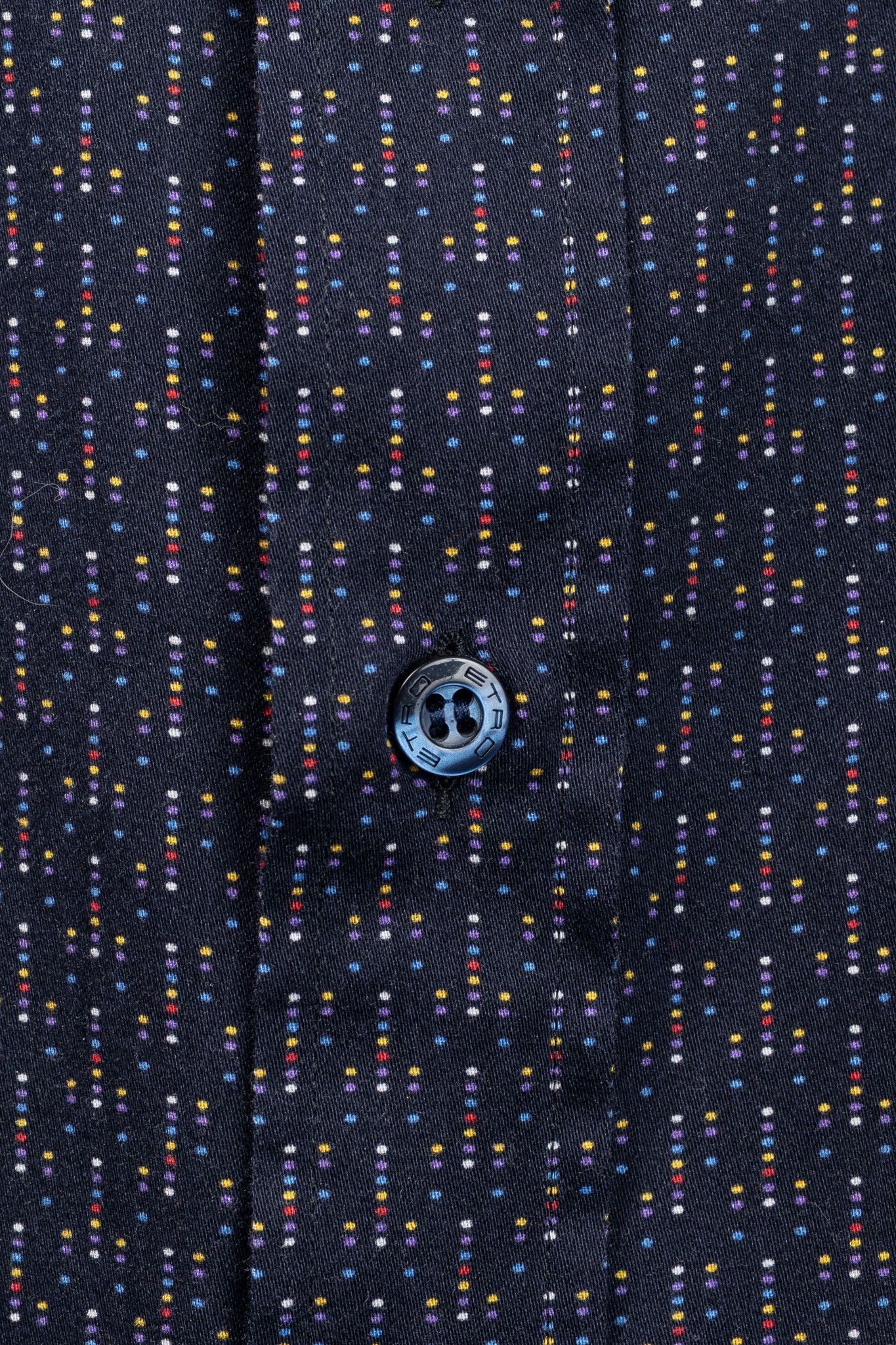 Etro Etro Navy Micro-Dot Cotton Buttoned Shirt Size US XL / EU 56 / 4 - 8 Thumbnail