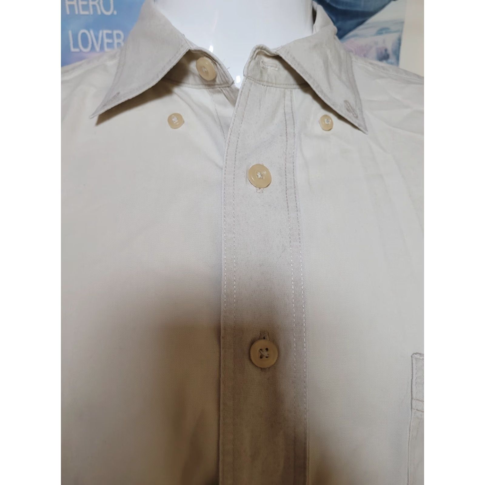 Vintage HINO Motors Trucks Toyota Dealer Long Sleeve Button Up Shirt Large Ivory Ruff Hewn Men Cotton Button-Down Shirt Trucks Cars 90s (if applicable) Mens Size US L / EU 52-54 / 3 - 3 Thumbnail