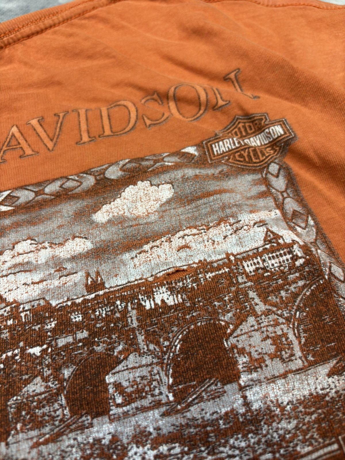 Harley Davidson × Vintage Vintage Harley Davidson T shirt DISTRESSED Streetwear USA Size US XL / EU 56 / 4 - 3 Thumbnail