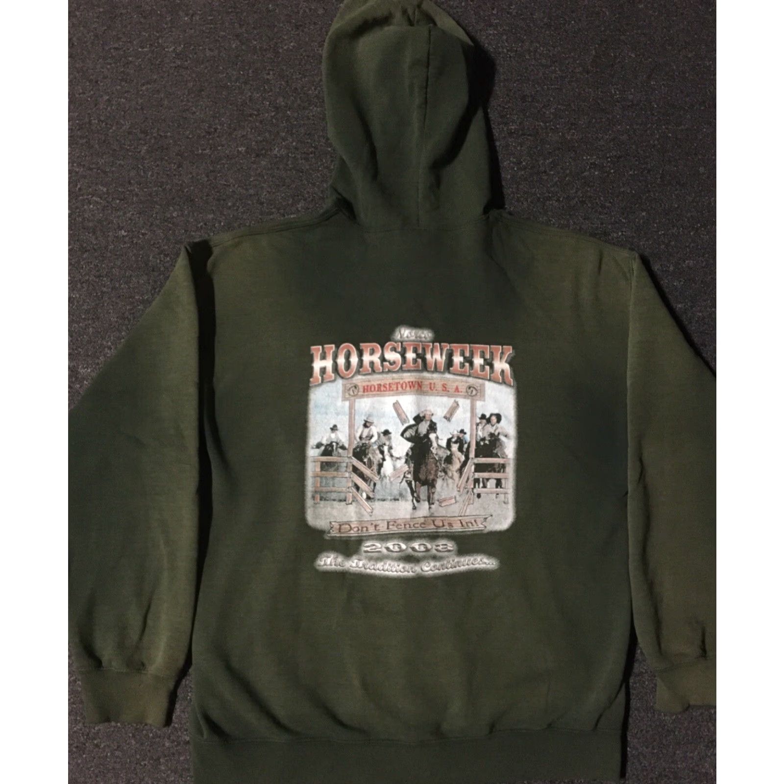 Vintage VINTAGE Norco Horse Week Hoodie Seasonal Distressed Green Full Zip Large Men Size US L / EU 52-54 / 3 - 2 Thumbnail