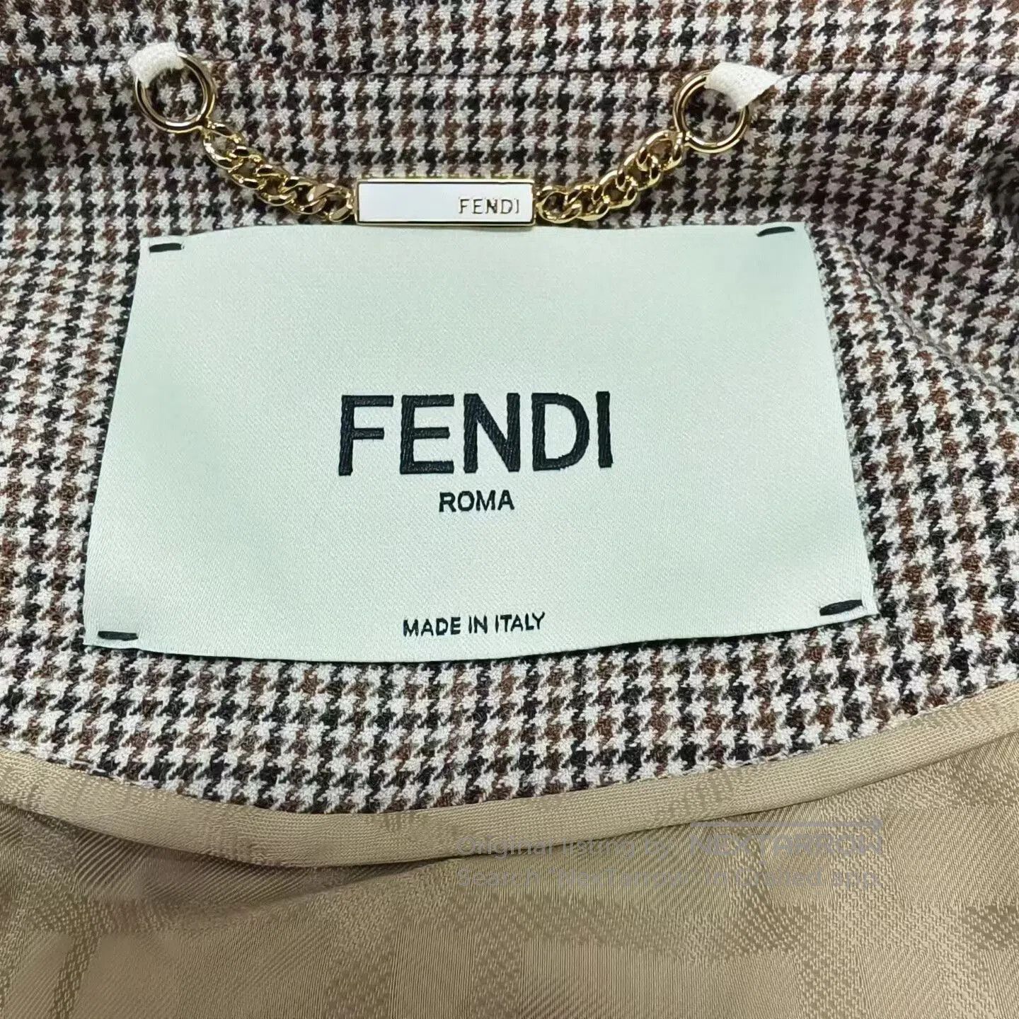 Fendi Fendi Beige Houndstooth Double. Size US M / EU 48-50 / 2 - 5 Thumbnail