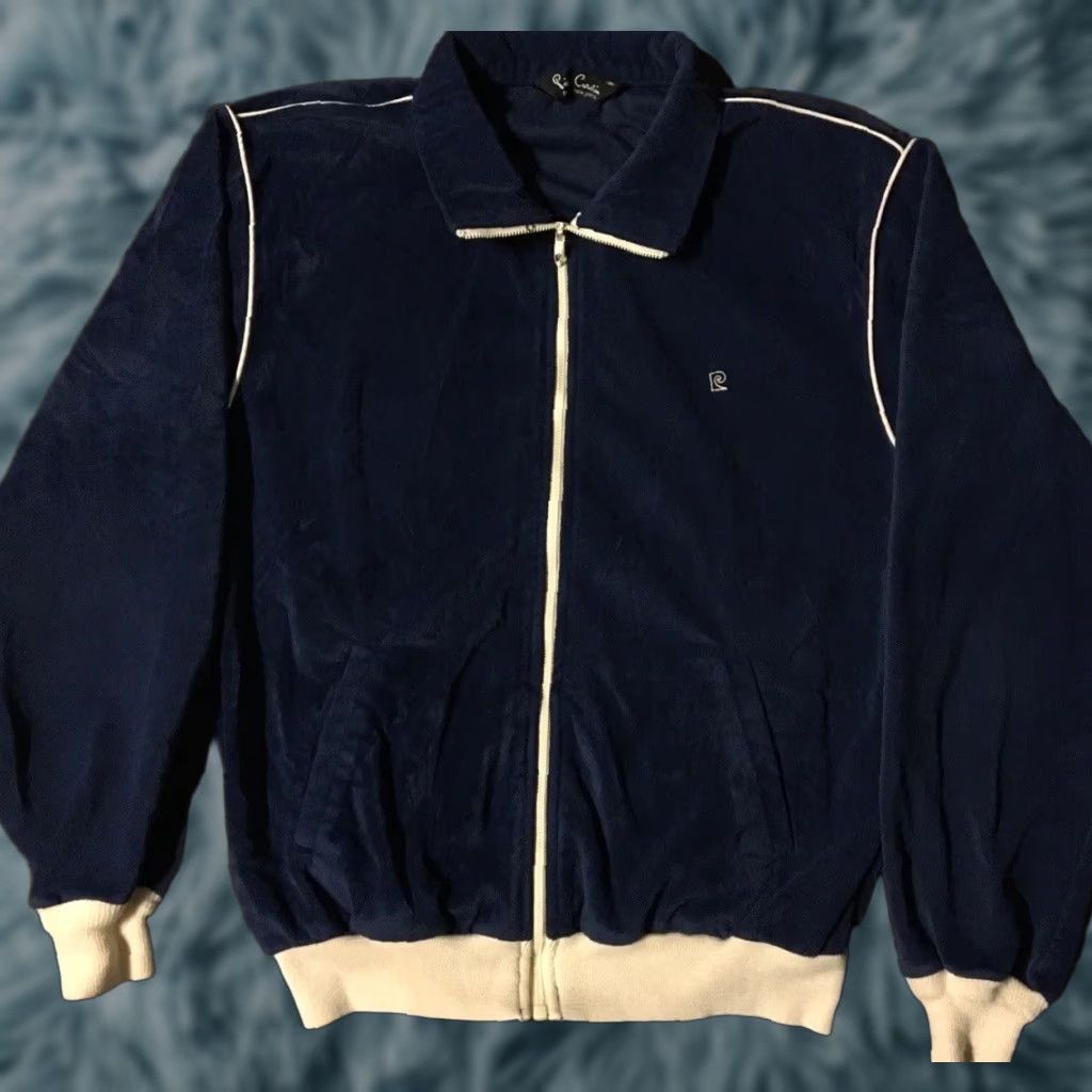 Vintage VINTAGE Pierre Cardin Velour Track Jacket S M Talon Zip Blue Bomber Jacket Mens 70s 80s Grunge Paris Velour Zip Track Jacket Size US S / EU 44-46 / 1 - 1 Thumbnail