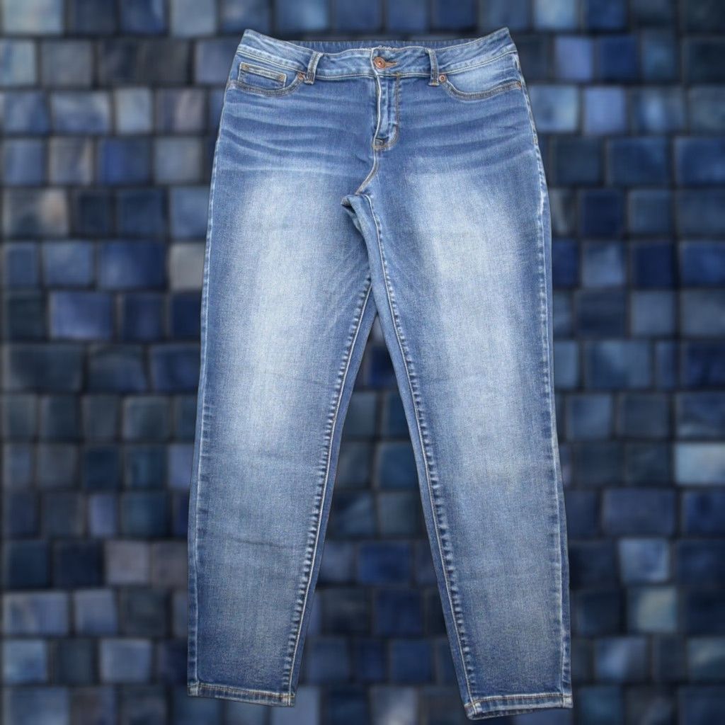 Vintage Maurice's Women's Denim Jeans Tapered Leg Stretch Blue Size L Short Regular Jeans Womens - Size 36" / US 14 / IT 50 - 1 Thumbnail
