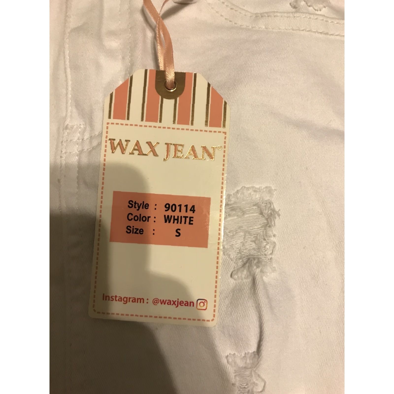 Denime VINTAGE? Wax Jean White Distressed Denim Stretch Short Mini Skirt Frayed Cut Off Hem S Women Skirt Small White Women Size 28" / US 6 / IT 42 - 2 Thumbnail