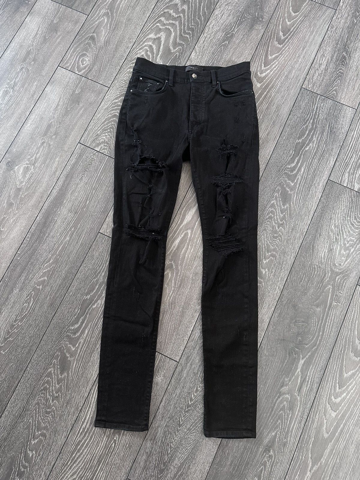 Amiri amiri distressed skinny jeans black Size US 32 / EU 48 - 1 Thumbnail