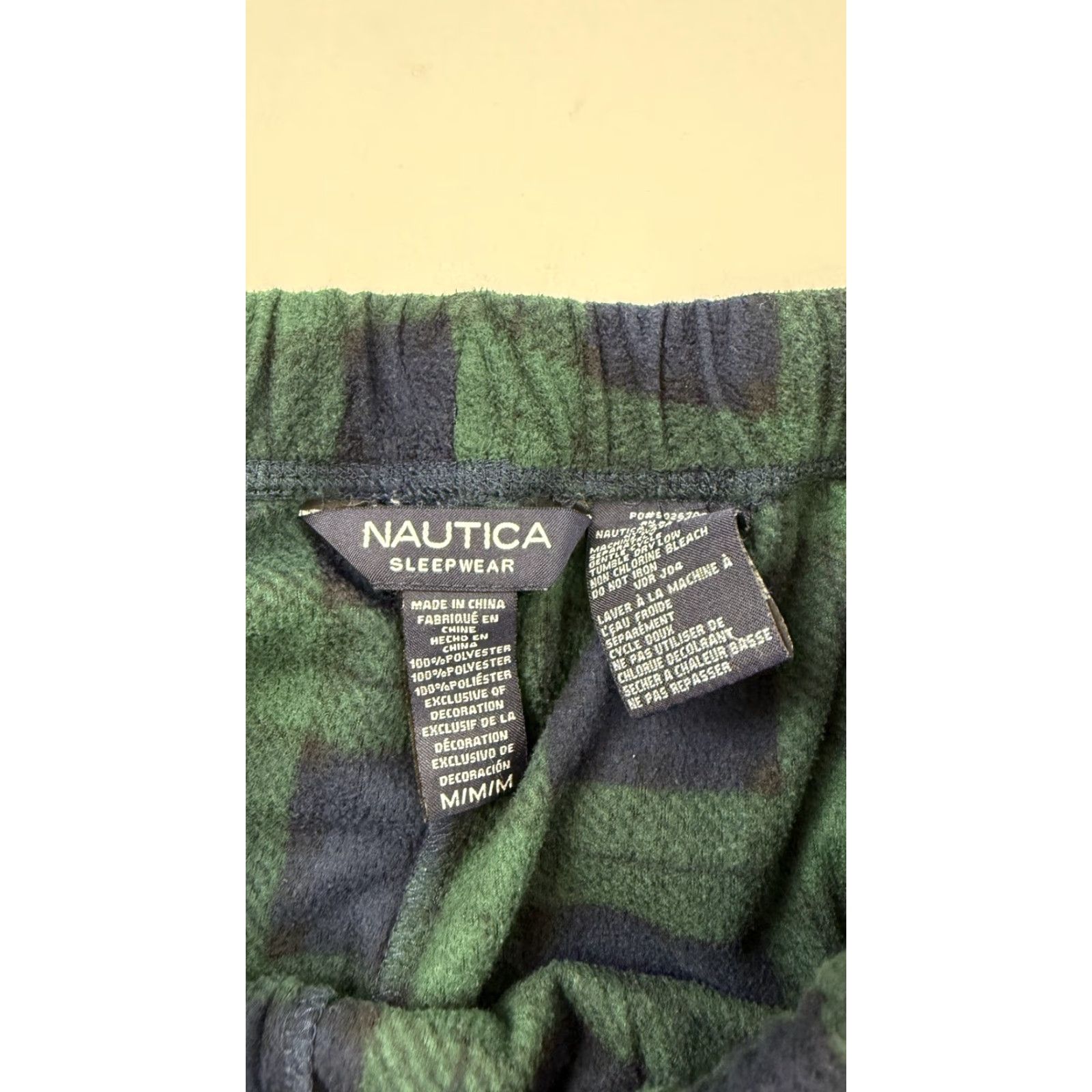Nautica Nautica Sleepwear Pants Mens Medium Green Blue Plaid Fleece Lounge Pajama Cozy Size US 31 - 3 Thumbnail