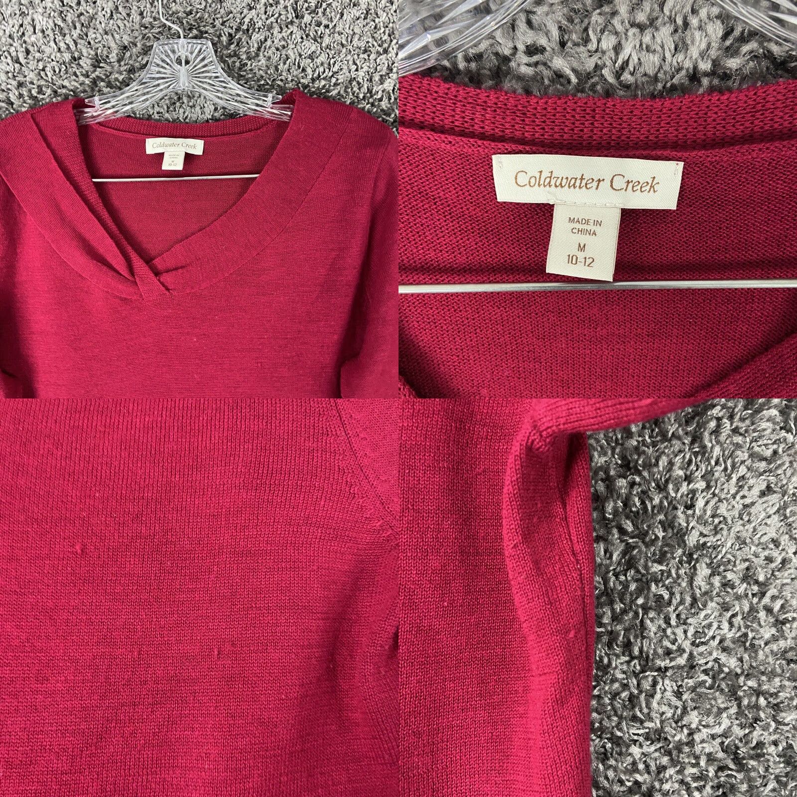 Coldwater Creek COLDWATER CREEK Knit Blouse Shirt Women M 10-12 Red 3/4 Sleeve Size M / US 6-8 / IT 42-44 - 8 Thumbnail