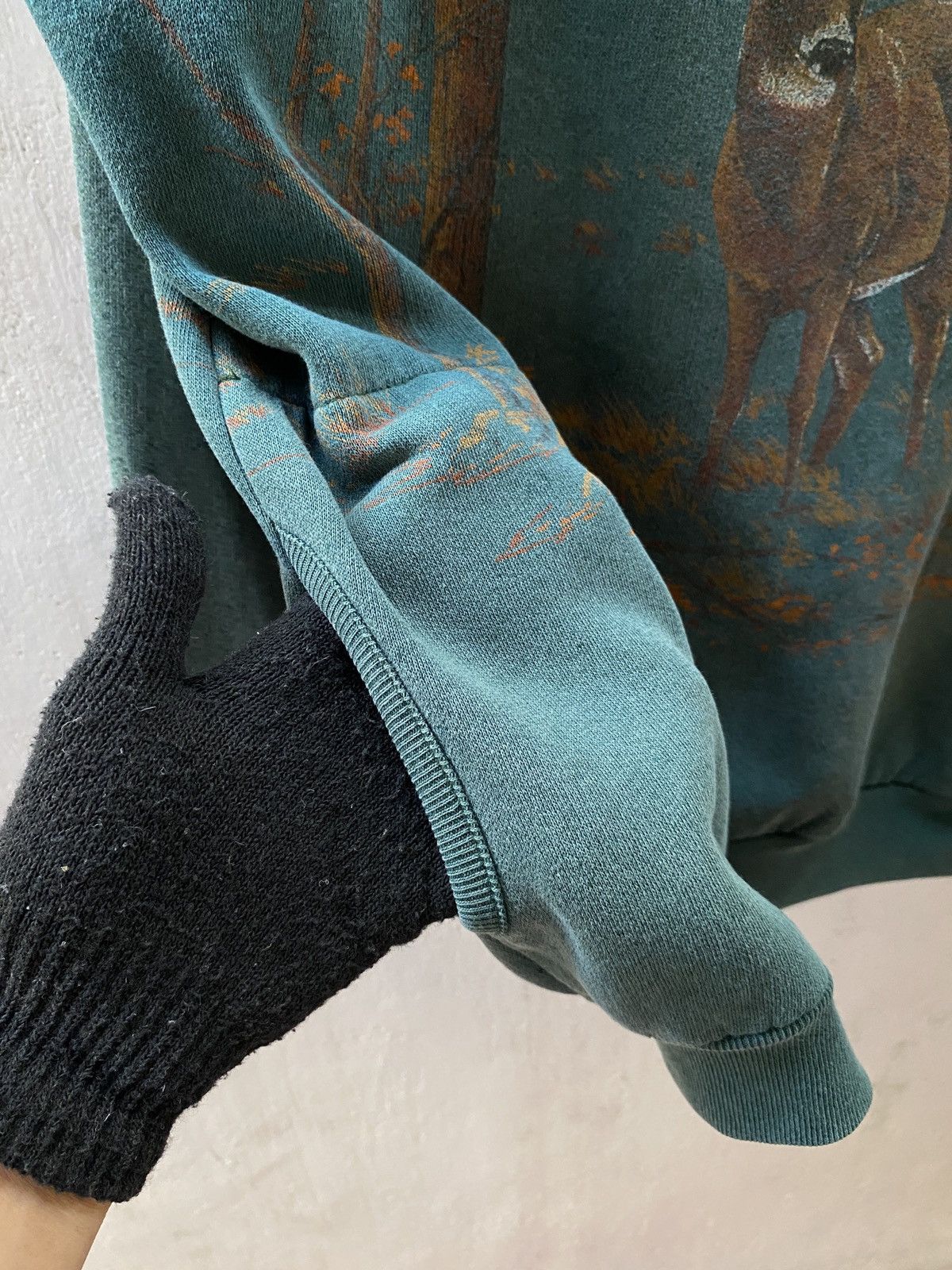 Japanese Brand Graphic Animal 'Deer' Half Button Fleece Crewneck Size US M / EU 48-50 / 2 - 6 Thumbnail