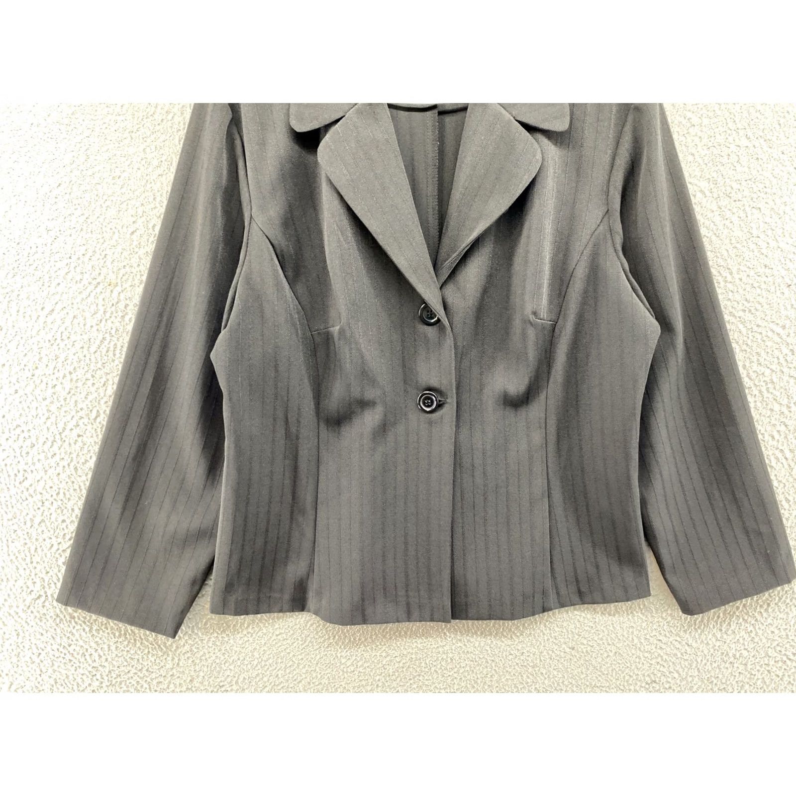 Vintage Maurices Blazer Shirt Women Black 14 2 Button Unlined Short Sleeve Casual Button Women's Blazer 14 Black Maurices Size XL / US 12-14 / IT 48-50 - 3 Thumbnail
