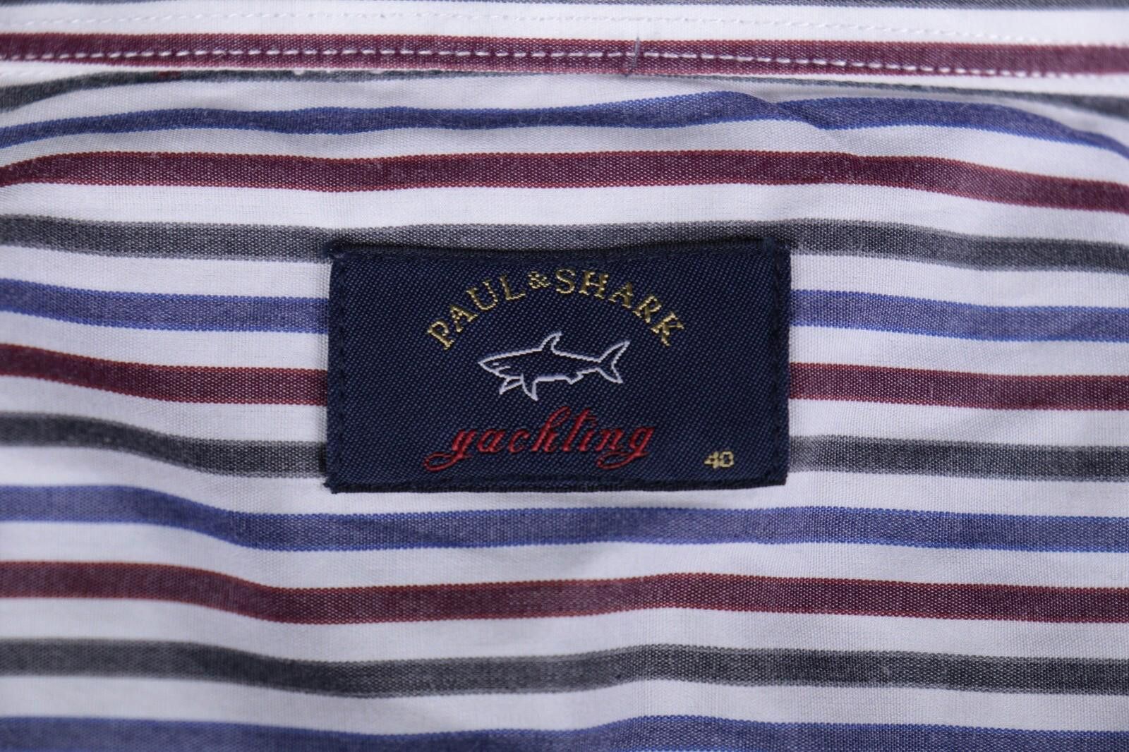 Paul & Shark Paul & Shark Yachting Blue Stripe Cotton Shirt Size 40 M - L Size US M / EU 48-50 / 2 - 8 Thumbnail