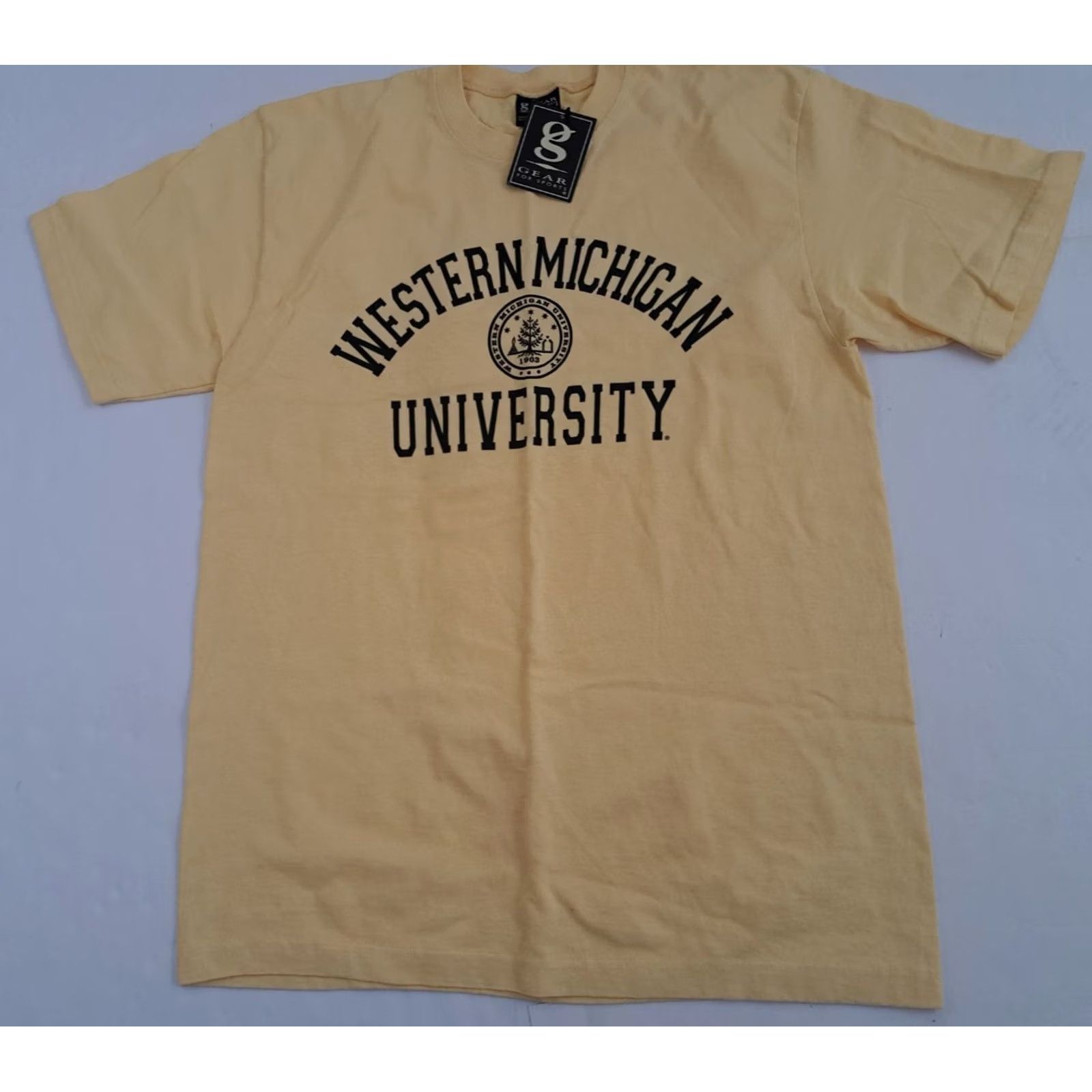 Vintage VINTAGE GEAR FOR SPORTS Shirt M yellowish Western Michigan Bronco NWT Size US M / EU 48-50 / 2 - 5 Thumbnail