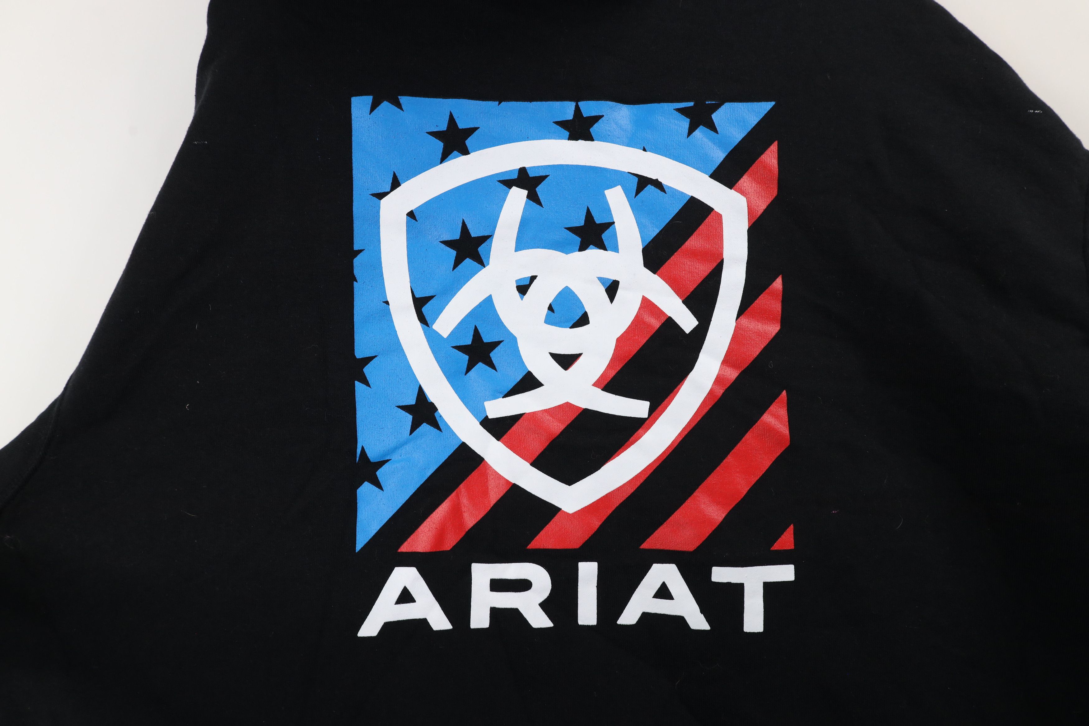 Ariat × Vintage Ariat USA Flag Heavyweight Work Hoodie Sweatshirt Black Size US XXL / EU 58 / 5 - 10 Thumbnail