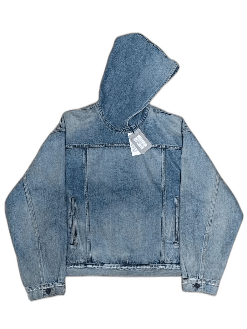 Balenciaga Balenciaga Denim Wash Hooded Sweatshirt Jacket Size US S / EU 44-46 / 1 - 1 Thumbnail