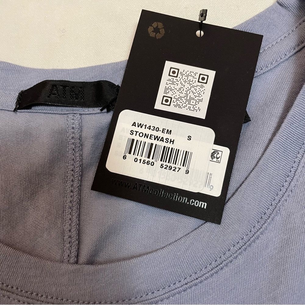 ATM Anthony Thomas Melillo NWT New $95 ATM Vintage Jersey Crewneck Blue Grey Tee Size Size S / US 4 / IT 40 - 7 Thumbnail