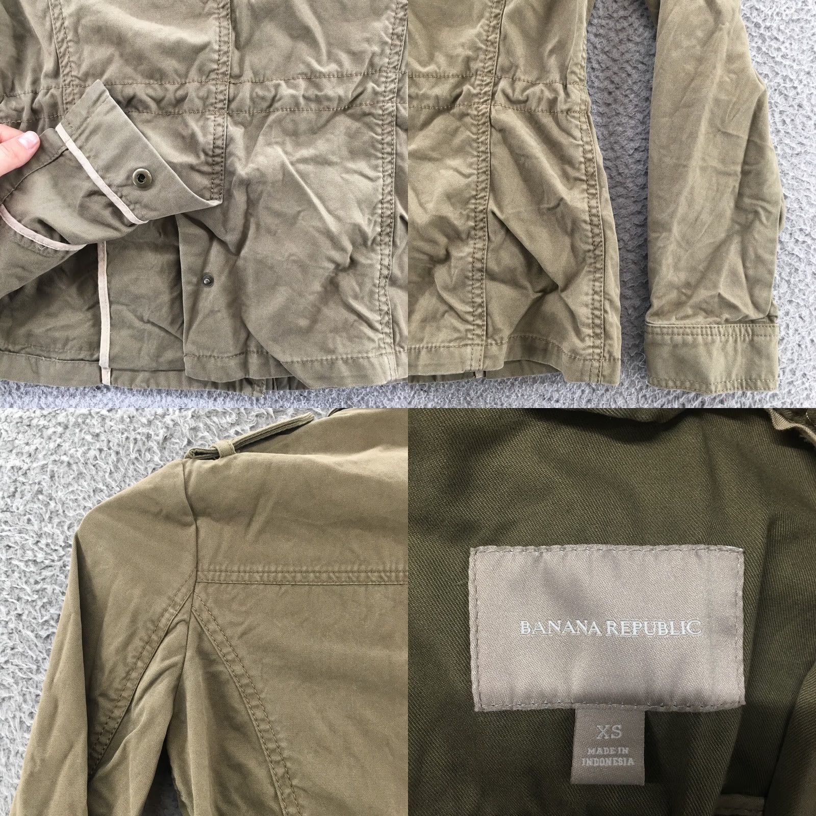 Banana Republic Banana Republic Utility Jacket Womens XS Green Snap Buttons Pocket Casual Collar Jacket Size XS / US 0-2 / IT 36-38 - 10 Thumbnail