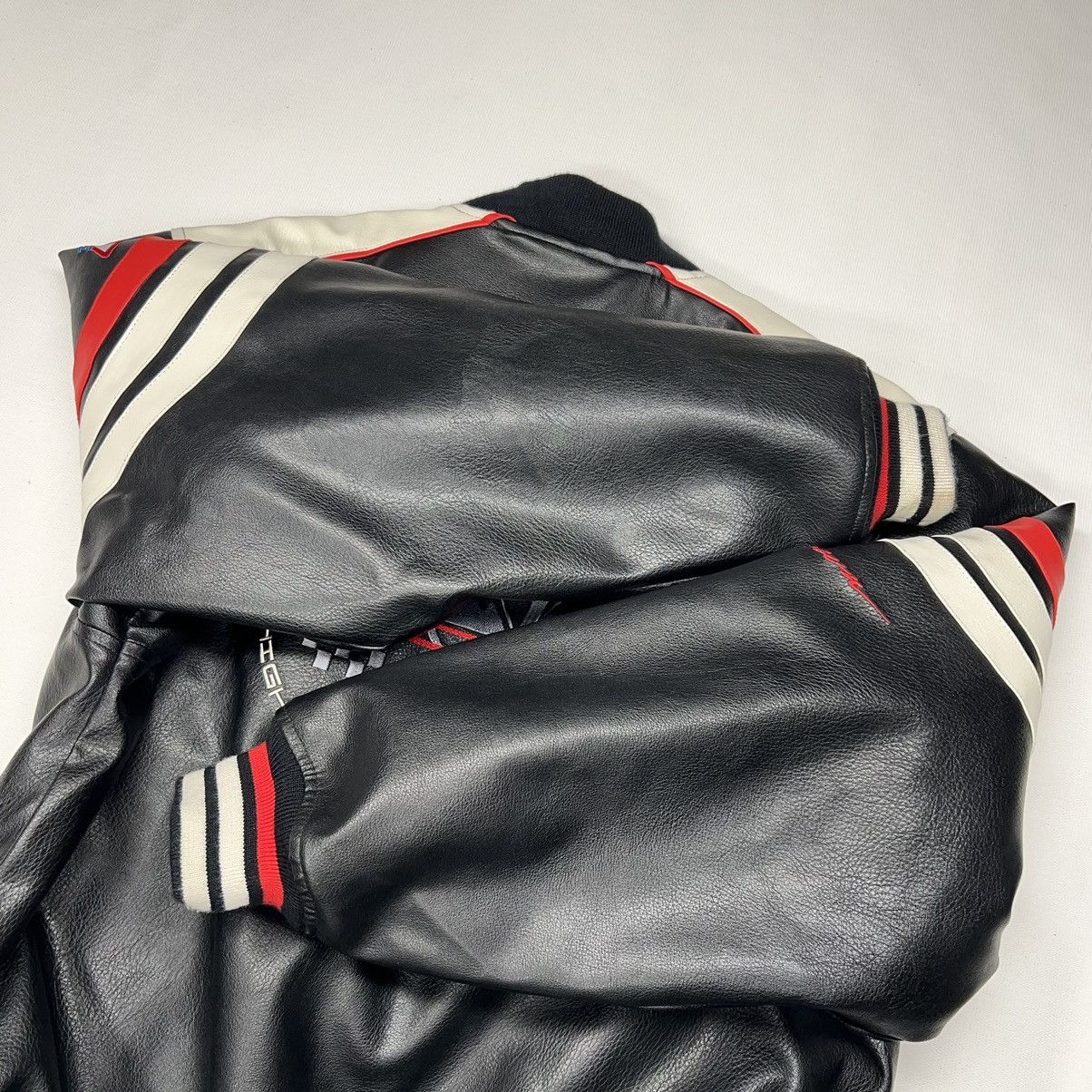 Vintage VTG First Down Leather Racing Jacket Black Coat Gear Zip Y2K Size US M / EU 48-50 / 2 - 20 Thumbnail