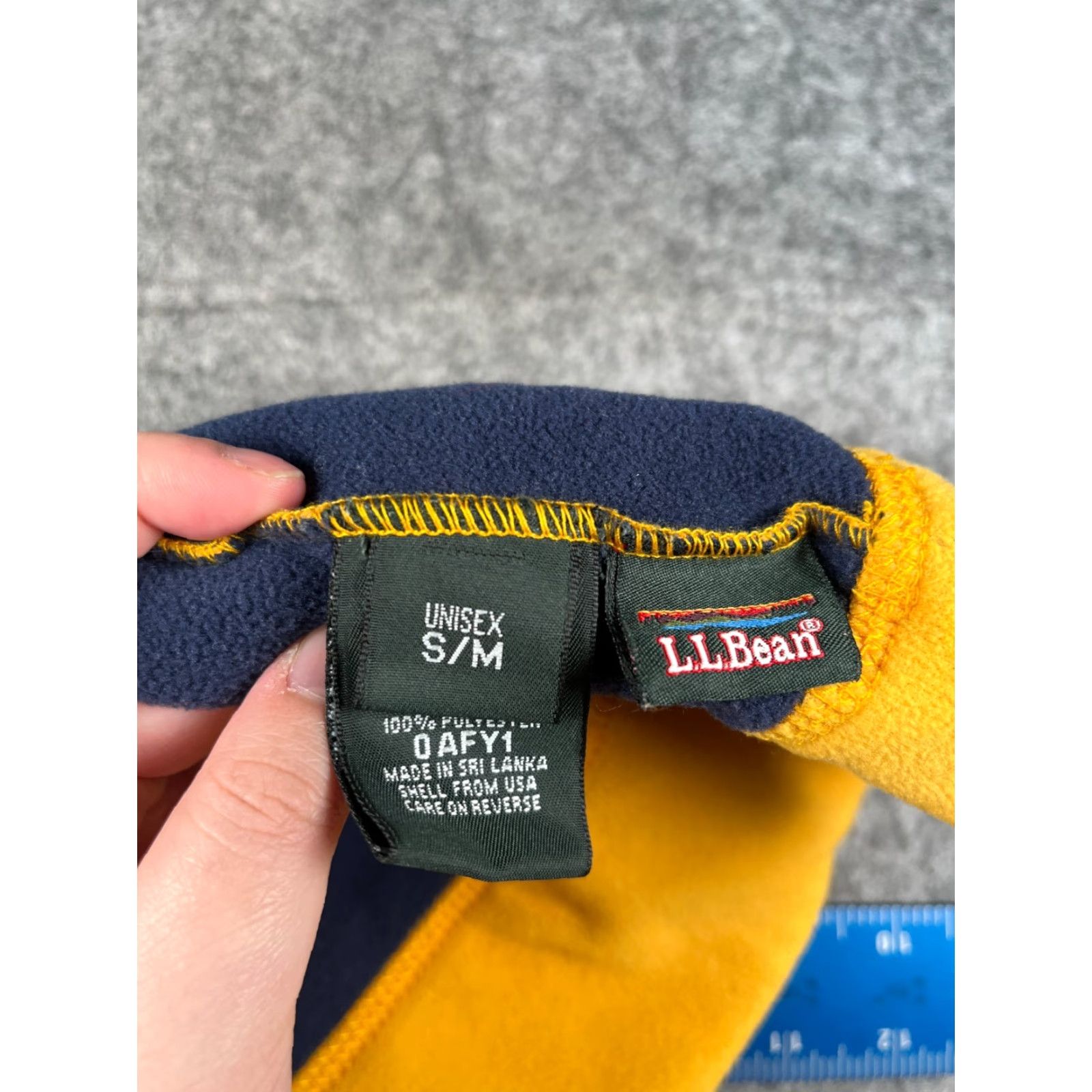 Vintage L.L. Bean Beanie Toque Hat Unisex Adults Yellow 100% Polyester Fleece Striped Knit Winter Winter Ski Logo Size US M / EU 48-50 / 2 - 7 Thumbnail