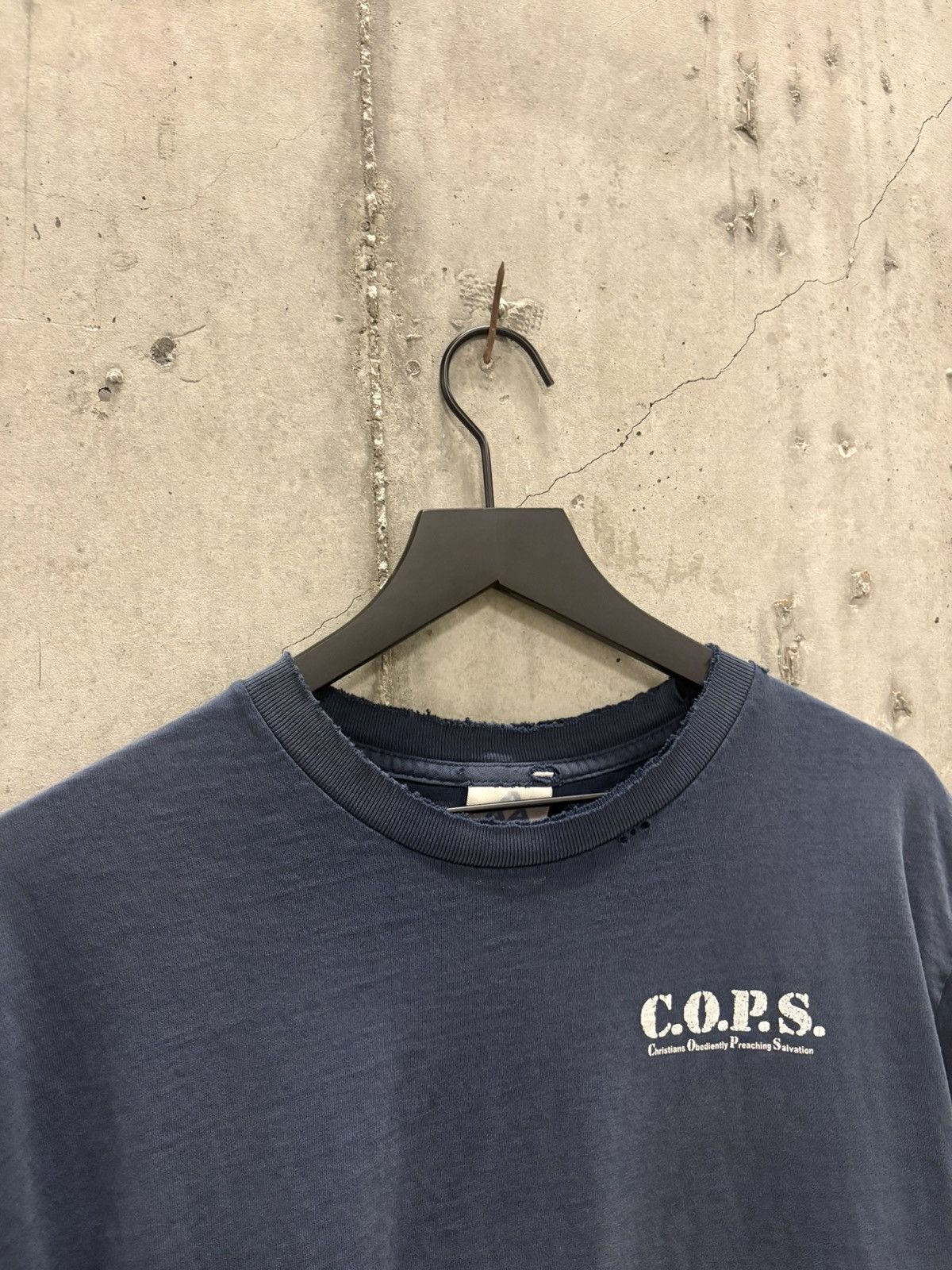 Vintage Vintage COPS Jesus Tee Thrashed Faded Distressed Grunge Band Size US L / EU 52-54 / 3 - 4 Thumbnail