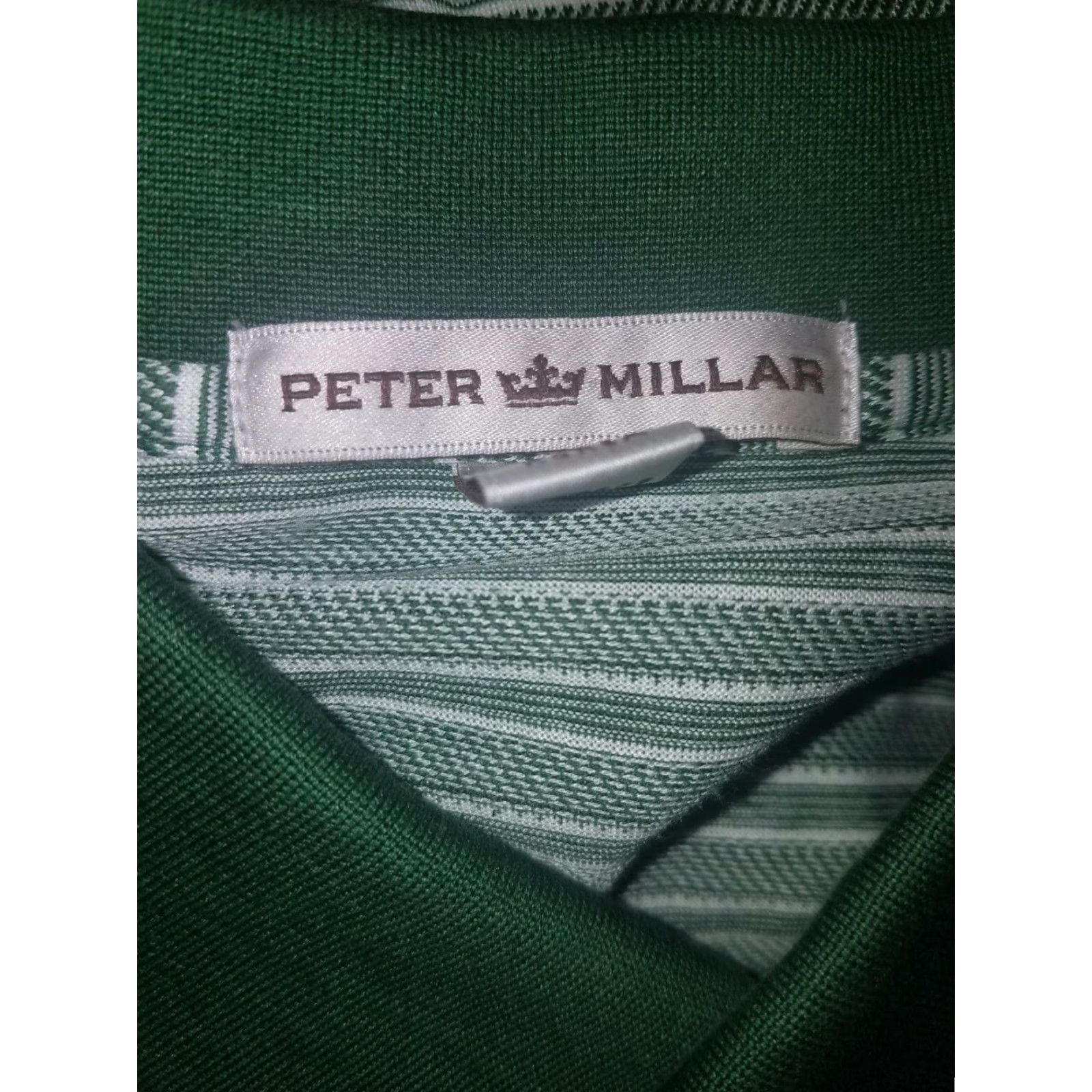 Peter Millar Peter Millar Polo Mens L Golf 100% Cotton Green Striped Polo Mens L Green Striped Golf Polo Peter Millar Mens L Size US L / EU 52-54 / 3 - 5 Thumbnail