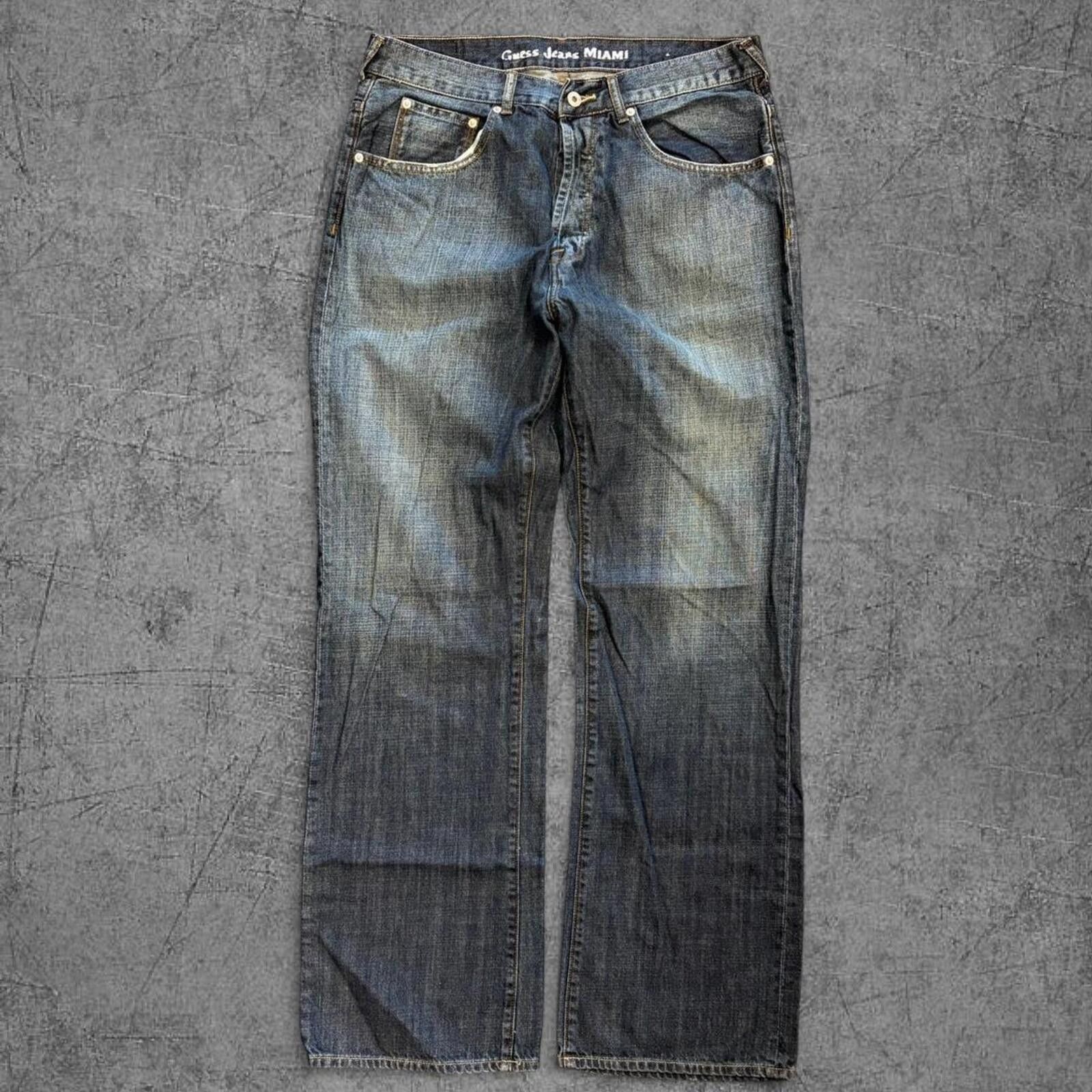 Guess Y2K Guess Dark Wash Raw Denim Size US 36 / EU 52 - 5 Thumbnail