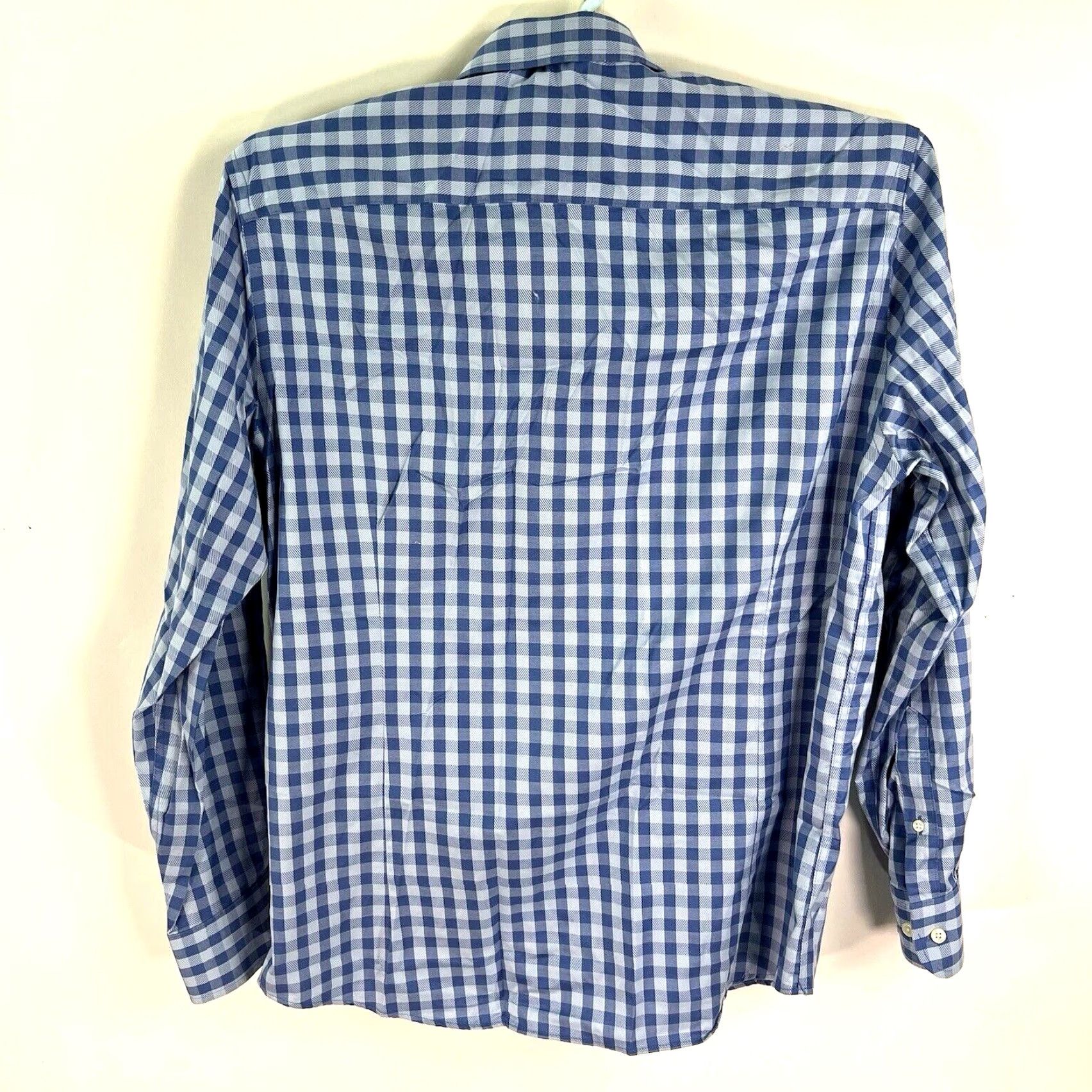 Egara Egara Shirt Mens L Blue Slim Button-Up Check Long Sleeve Size US L / EU 52-54 / 3 - 6 Thumbnail