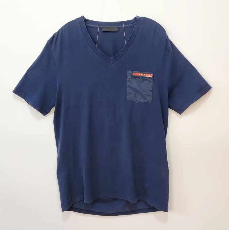 Prada Prada Navy Cotton Men's T-Shirt Size US S / EU 44-46 / 1 - 1 Thumbnail