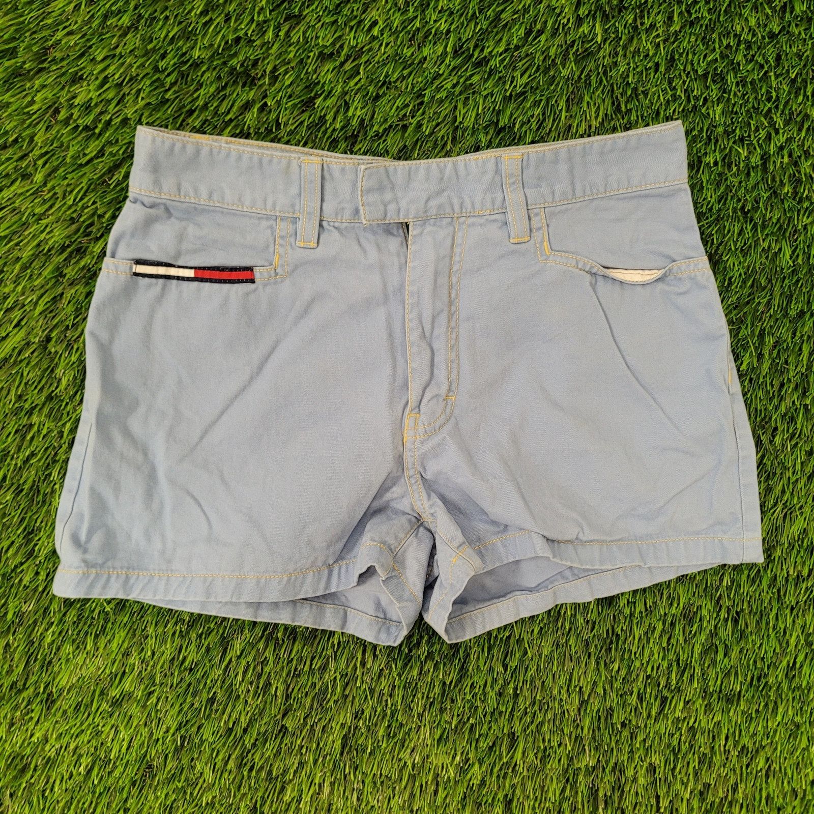 Vintage Y2K offers Tommy Hilfiger Jean Shorts Spell Out Ribbon Detail