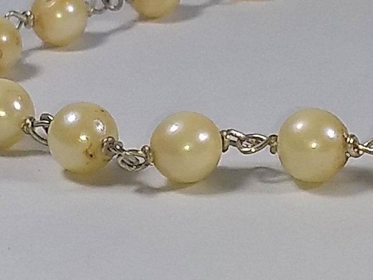 Designer Alberto Juan Mexican Handmade Sterling Silver Pearl Necklace Size ONE SIZE - 4 Thumbnail