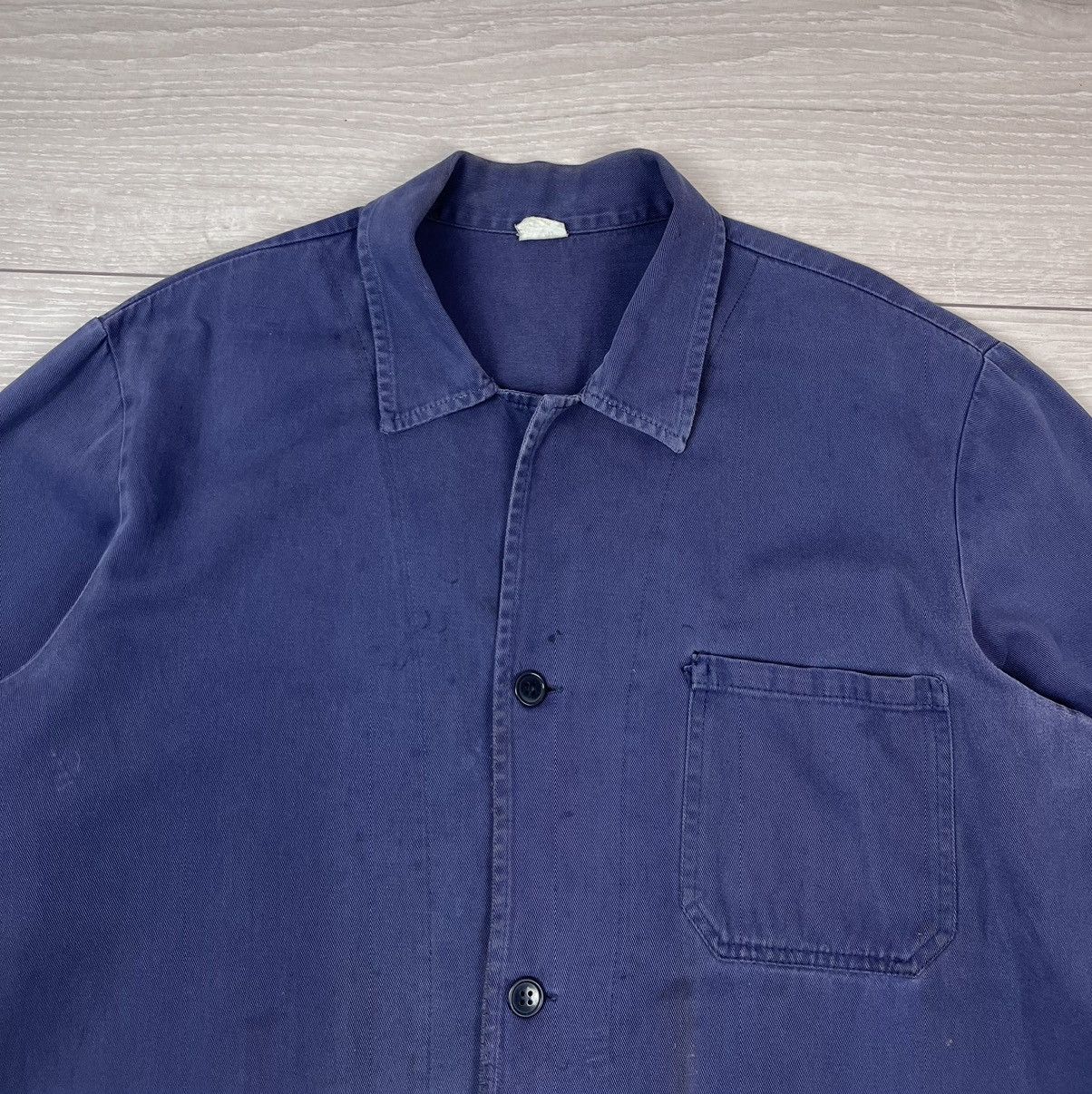 Le Laboureur Le Laboureur Vintage 70s French Blue Work Chore Jacket Size US L / EU 52-54 / 3 - 4 Thumbnail