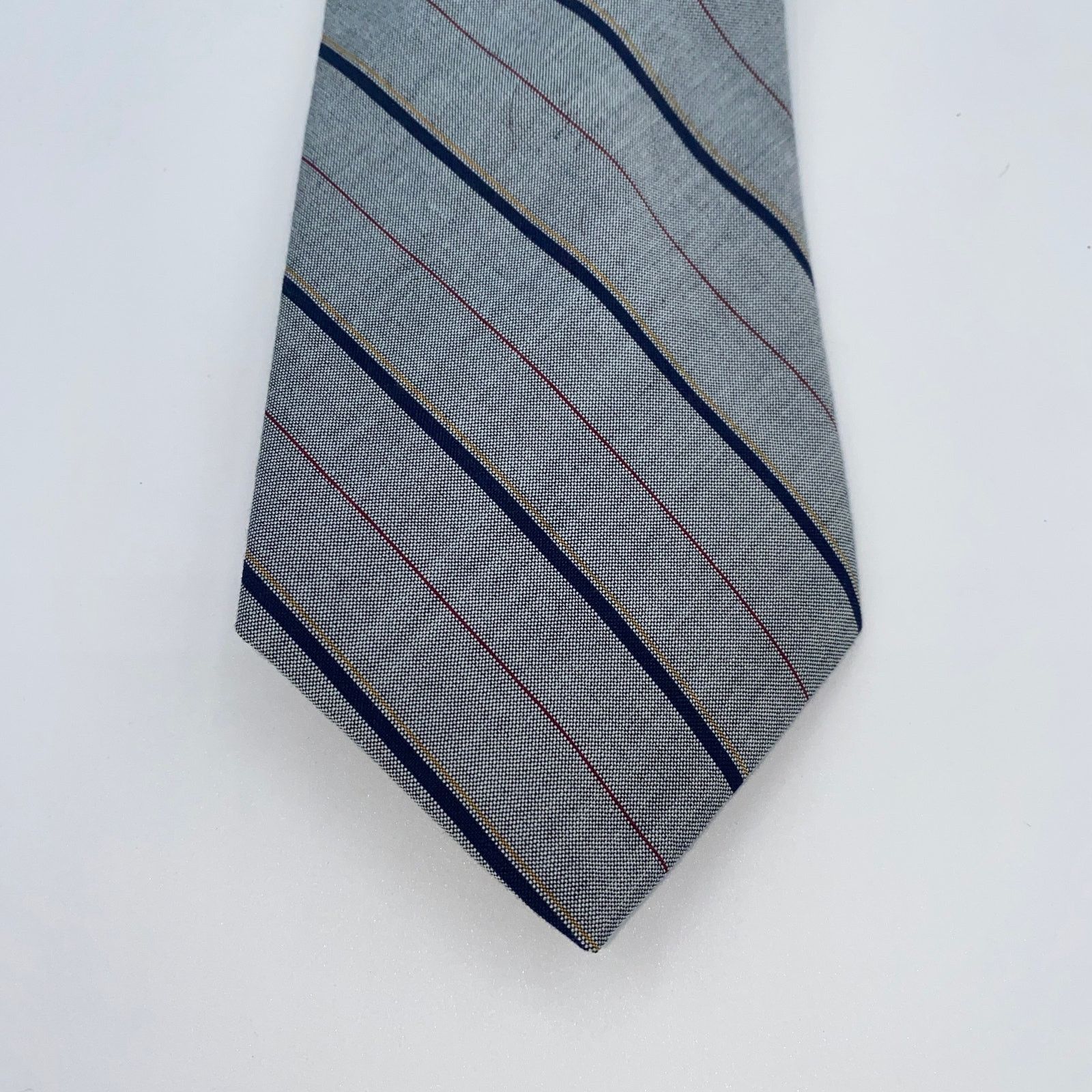 Other Hill & Archer Gray Blue Red Striped Neck Tie Men's 56.5" Size ONE SIZE - 2 Thumbnail