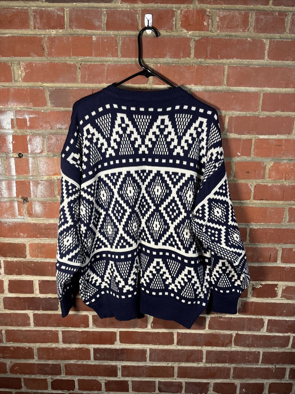 Lands' End Vintage 90s Lands End Nordic Pattern Pull Over Sweater Sz L Size US L / EU 52-54 / 3 - 6 Thumbnail