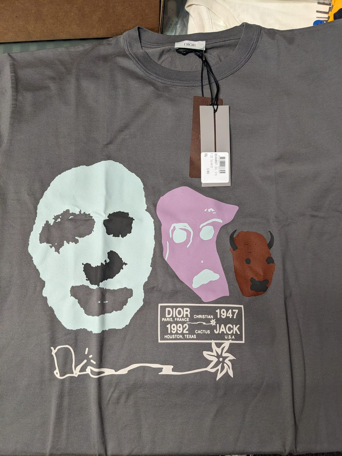 Dior CHRISTIAN DIOR X CACTUS JACK OVERSIZED T-SHIRT 2XL GREY Size US XXL / EU 58 / 5 - 5 Thumbnail