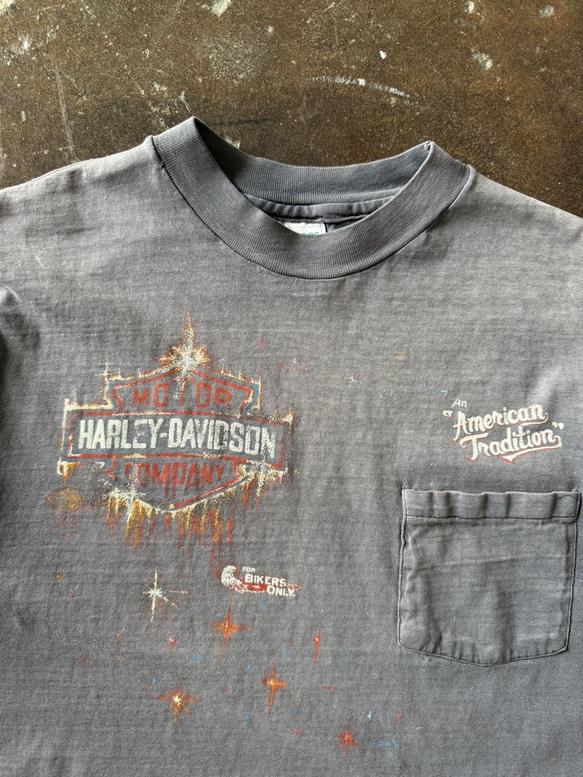Harley Davidson vintage 80s rare faded harley davidson emblem pocket shirt Size US L / EU 52-54 / 3 - 3 Thumbnail