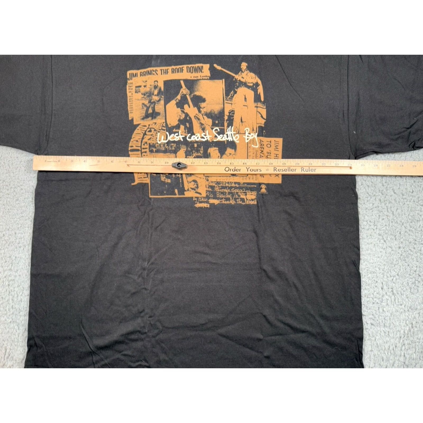 Vintage Jimi Hendrix T Shirt Mens 2XL Black West Coast Seattle Boy 2010 Tribute Tour Size US XXL / EU 58 / 5 - 7 Thumbnail