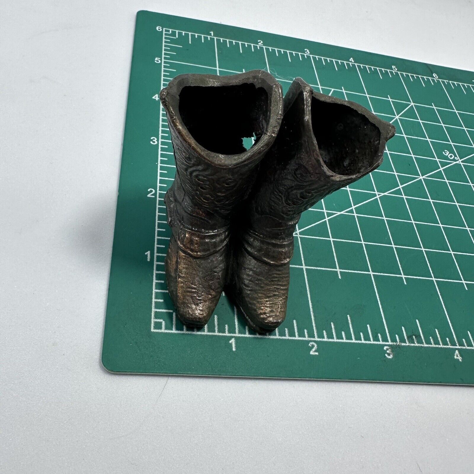 Unknown London 2-1/2" VTG Brass Cowboy Cowgirl Boots Figurine Decor Western Size ONE SIZE - 10 Thumbnail